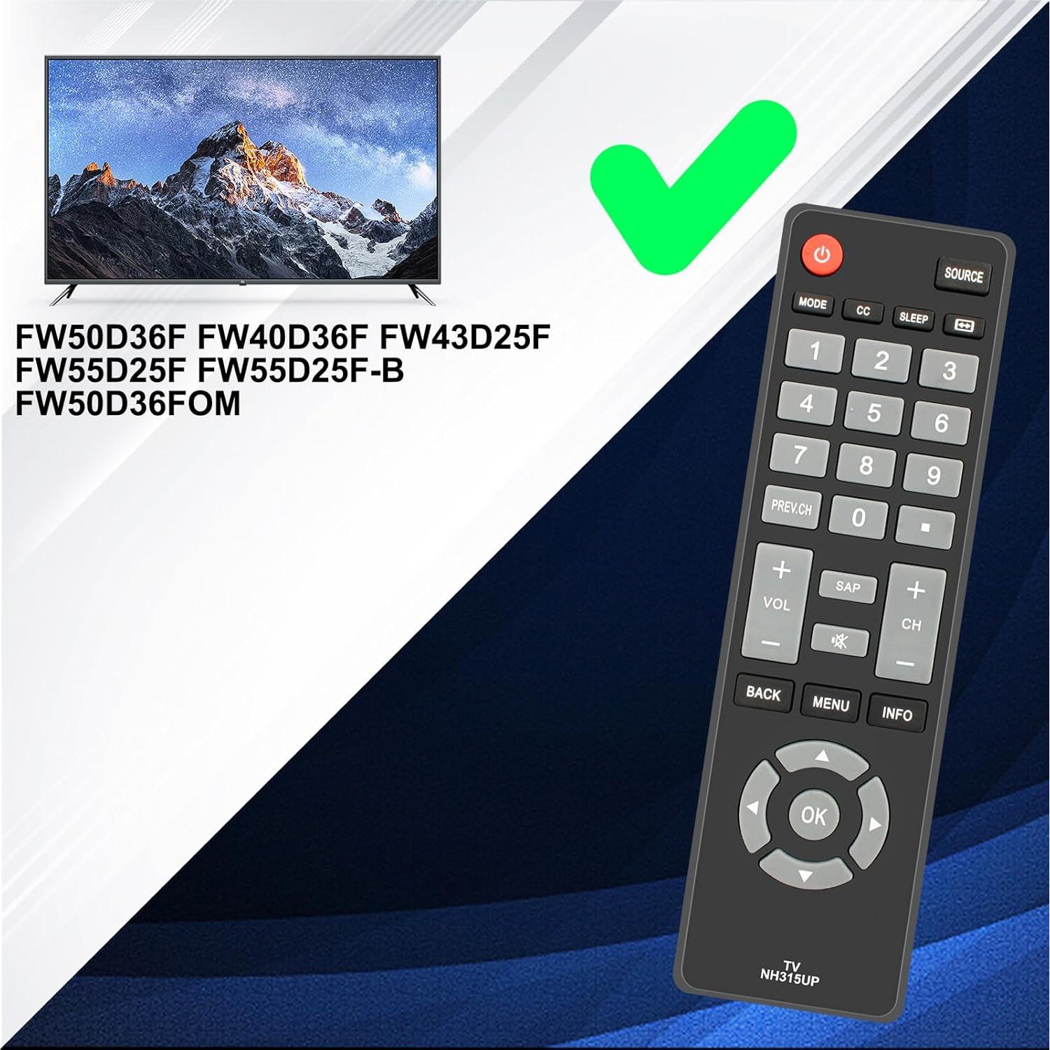 Control Remoto NH315UP para TV Sanyo FW40D36F FW55D25F