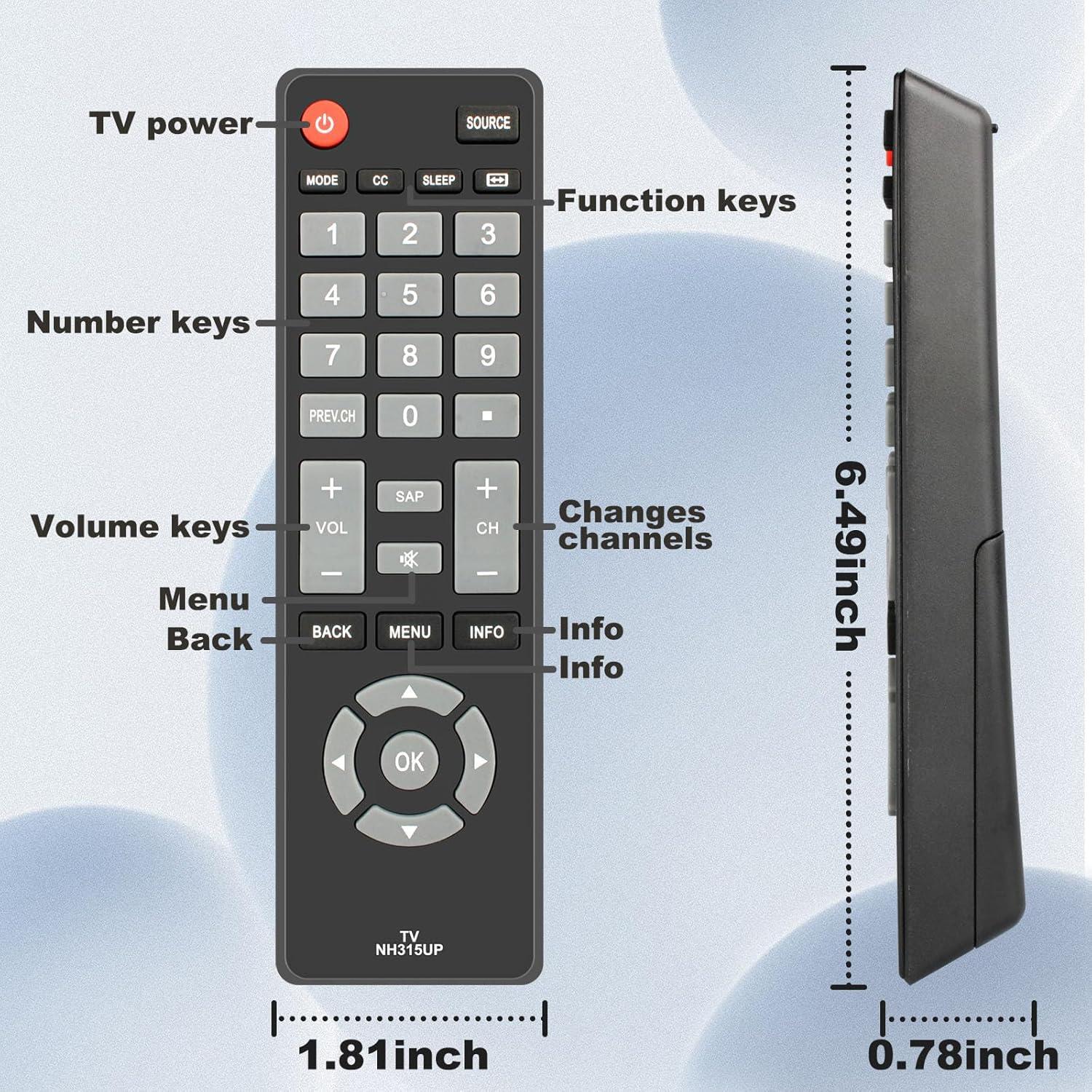 Control Remoto NH315UP para TV Sanyo FW40D36F FW55D25F