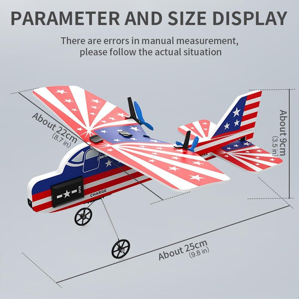 Mini avión RC Teeggi KF800 con giroscopio y luces LED