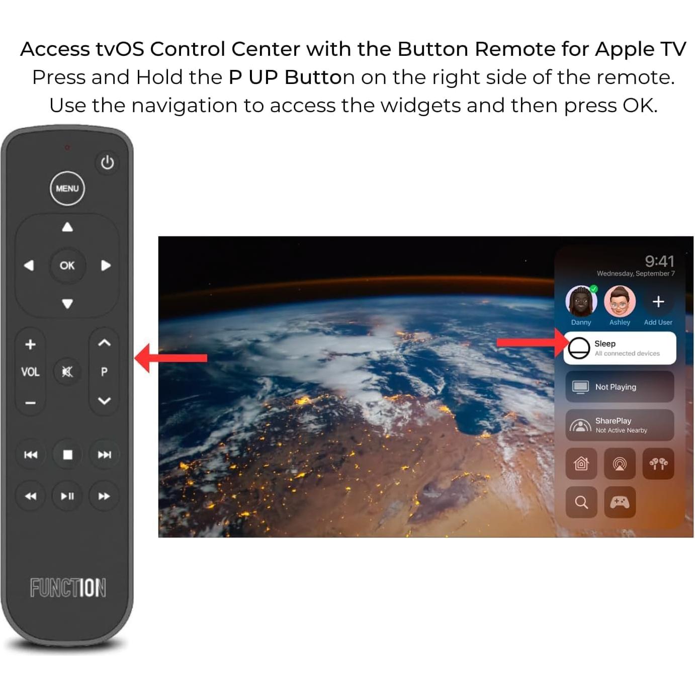 Control Remoto Bluetooth Function101 para Apple TV - 2 Unidades