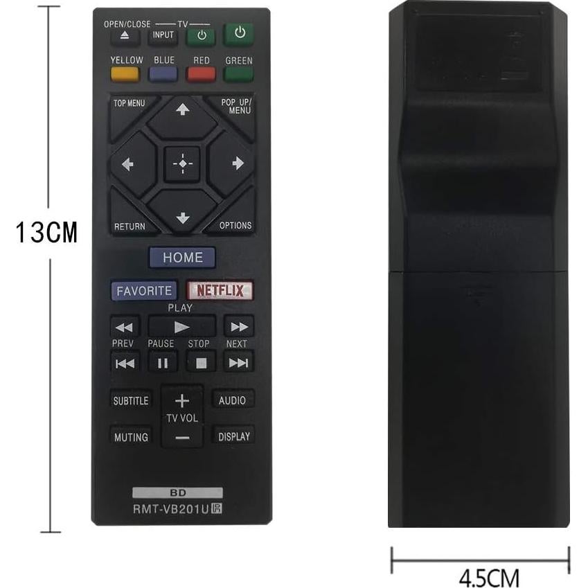 Control Remoto Reemplazo Sony RMT-VB201U para Blu-Ray 4K