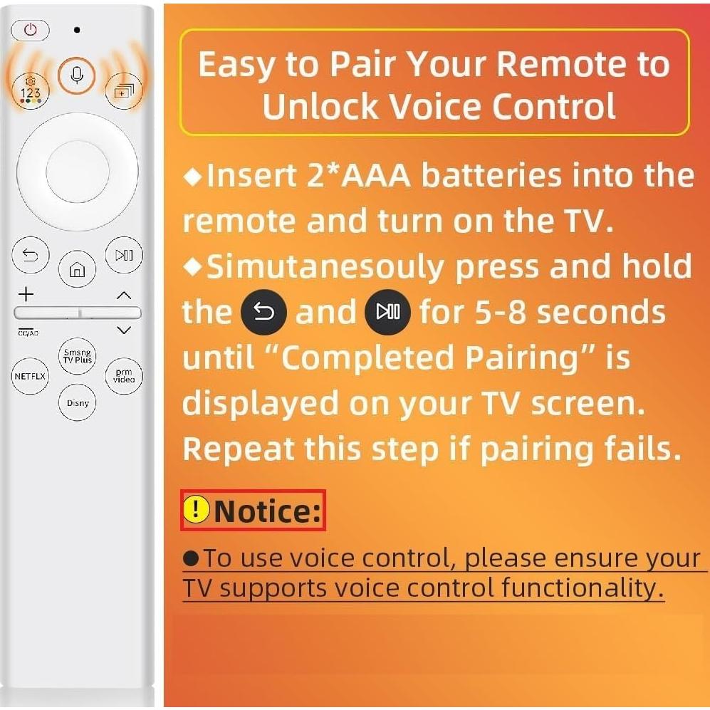 Control Remoto Mejorado Samsung BN59-01391A para Smart TV 2018-2024