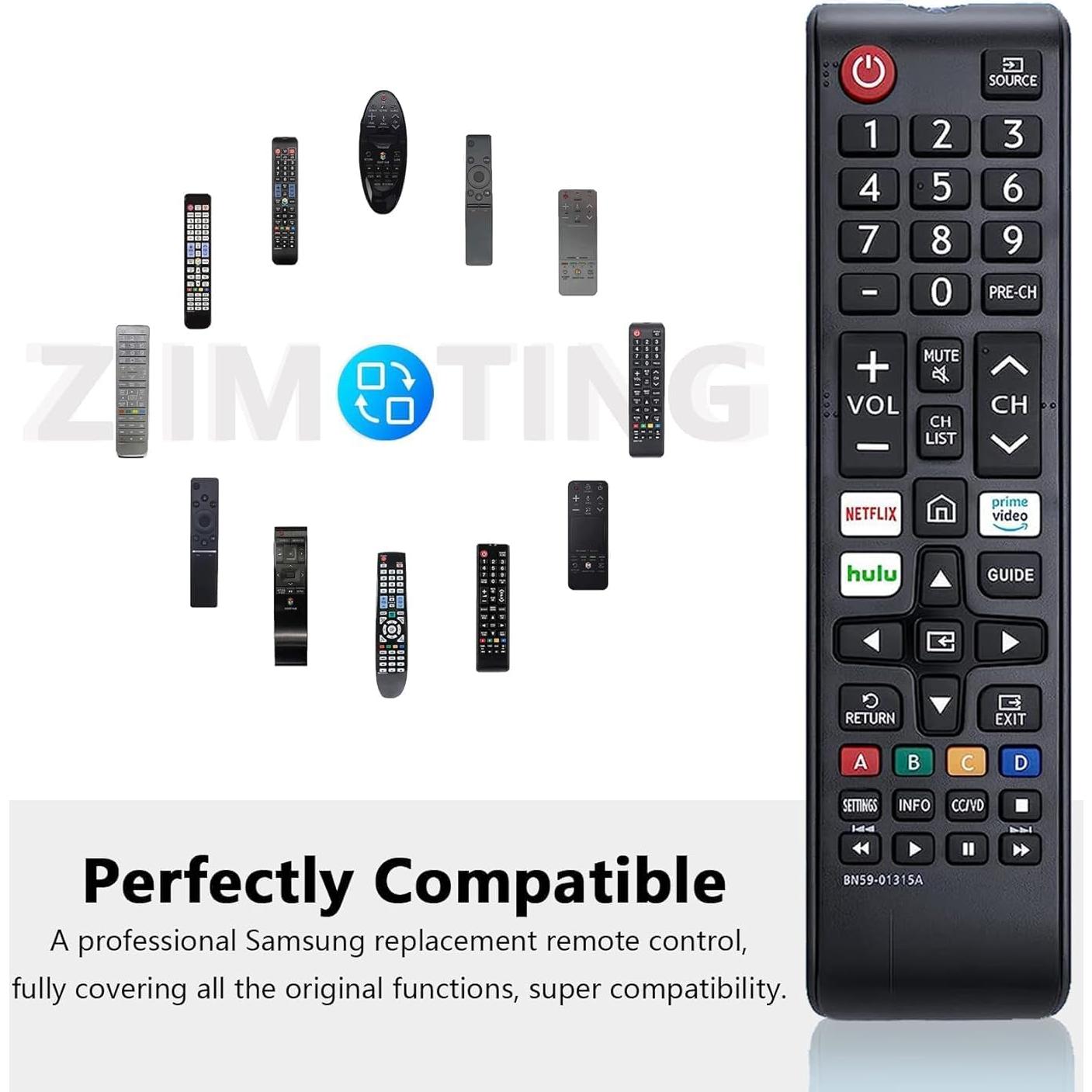 [Pack of 2] New Universal Remote Control for Samsung TV Remote Replacement Compatible with Samsung Smart TV, LED, LCD, HDTV, 3D, 4K Crystal UHD Series TV