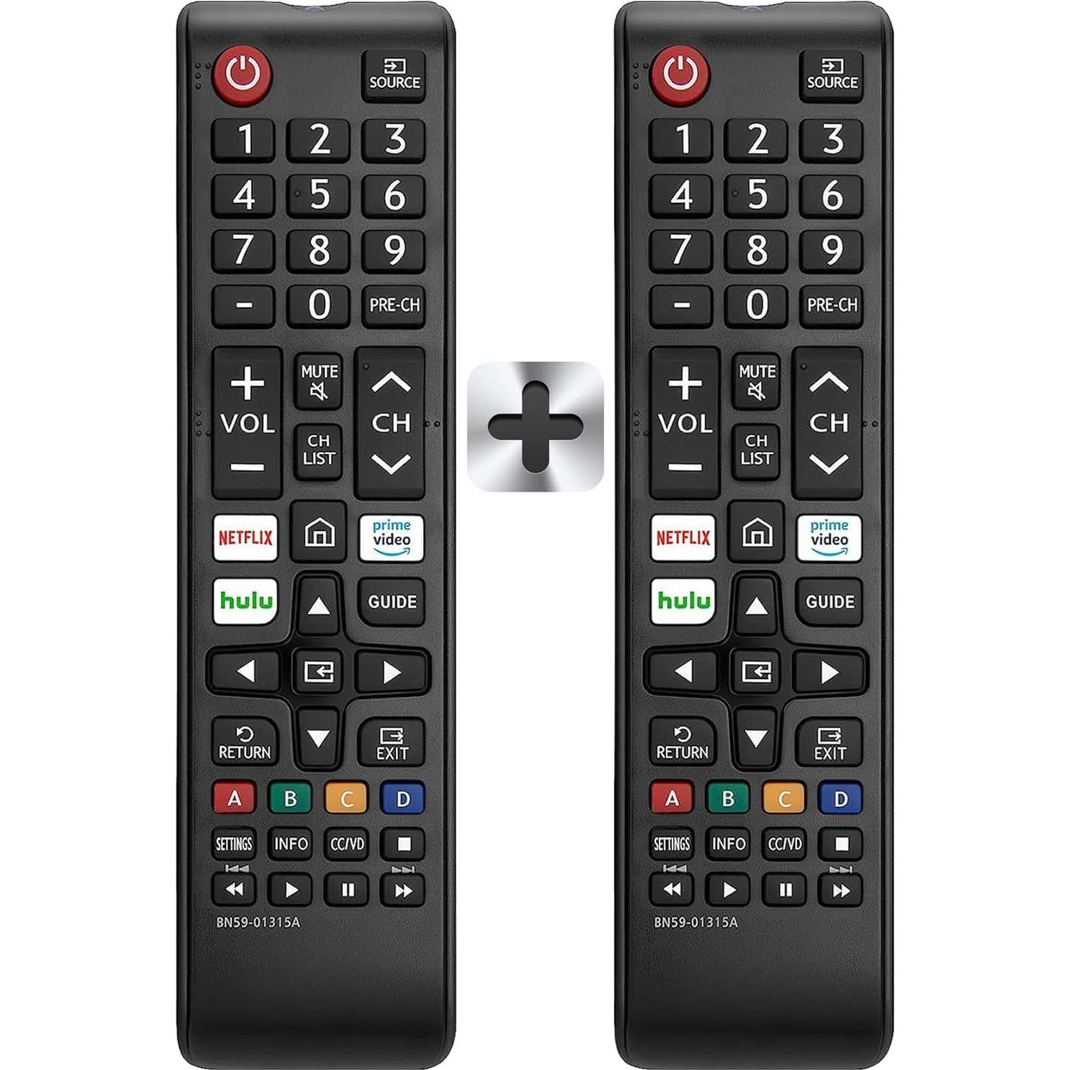 [Pack of 2] New Universal Remote Control for Samsung TV Remote Replacement Compatible with Samsung Smart TV, LED, LCD, HDTV, 3D, 4K Crystal UHD Series TV