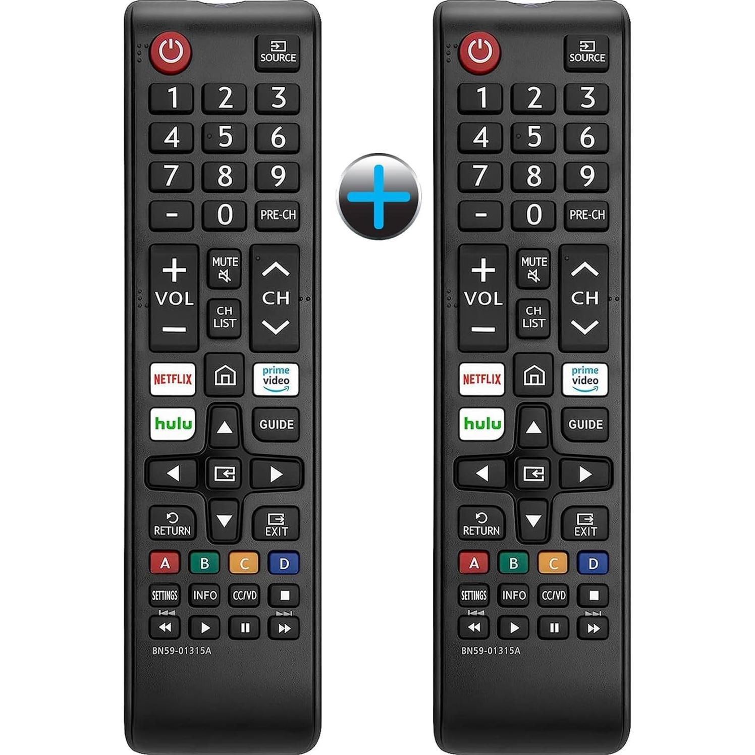 [Pack of 2] New Universal Remote Control for Samsung TV Remote Replacement Compatible with Samsung Smart TV, LED, LCD, HDTV, 3D, 4K Crystal UHD Series TV