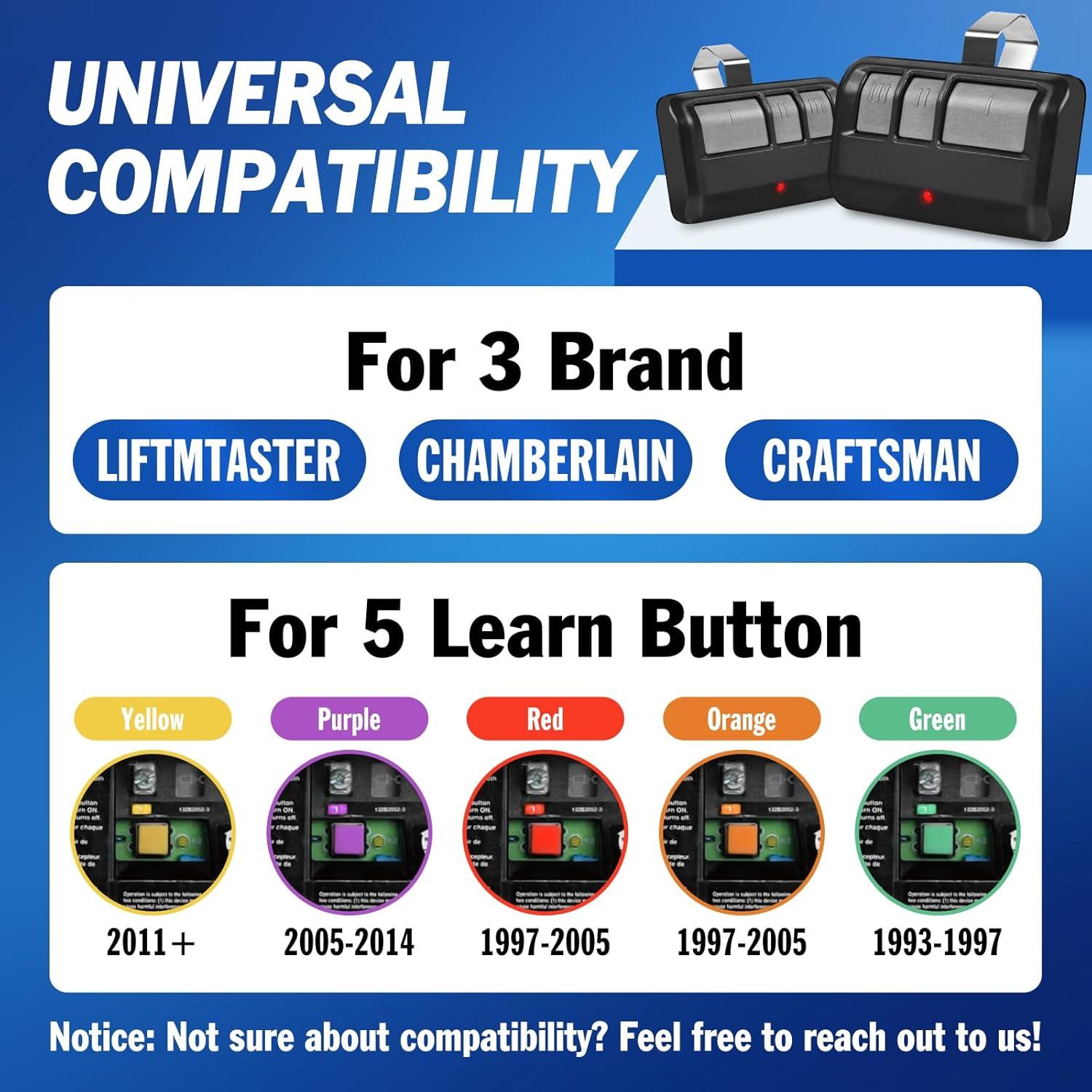 Control Remoto Universal de Puerta de Garaje AZEN 3 Piezas