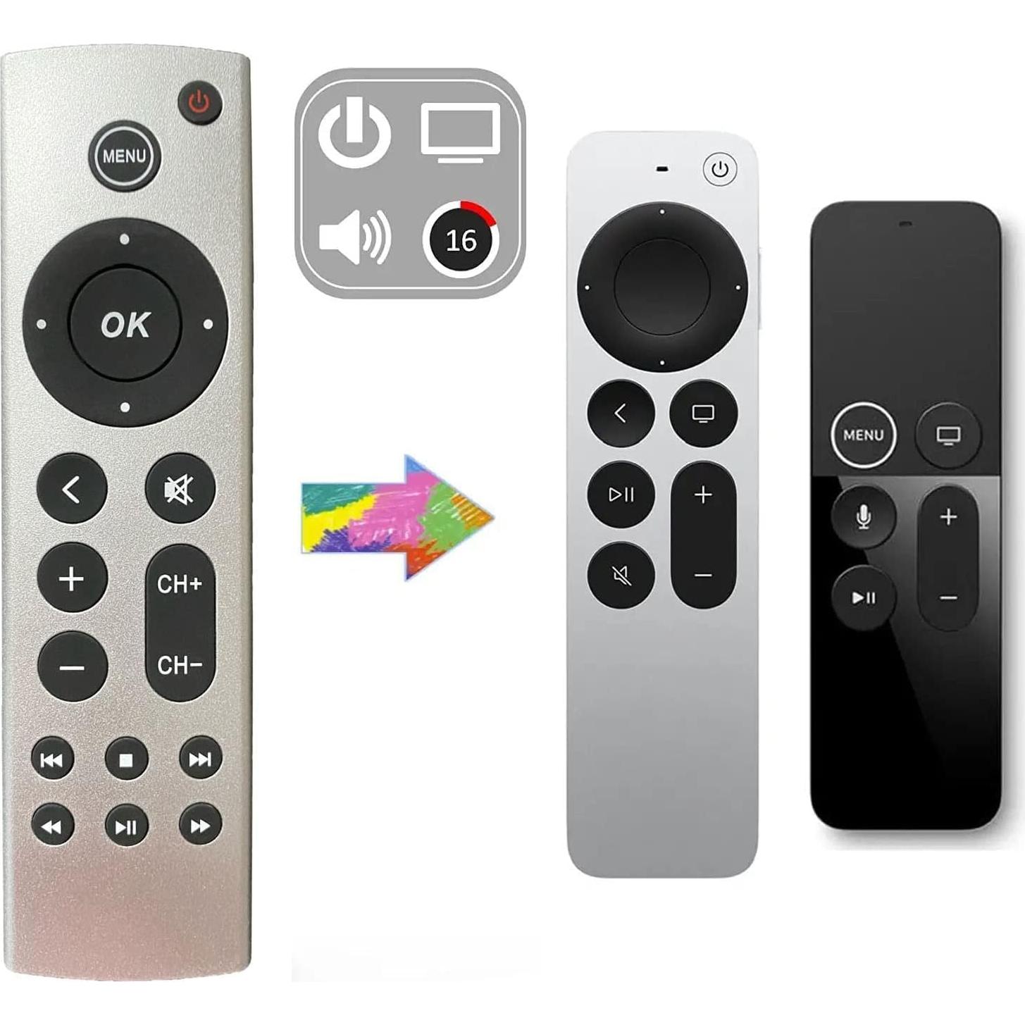 Control Remoto Universal ONN para Apple TV 4K HD - A2843 A2737 A2169 A1842