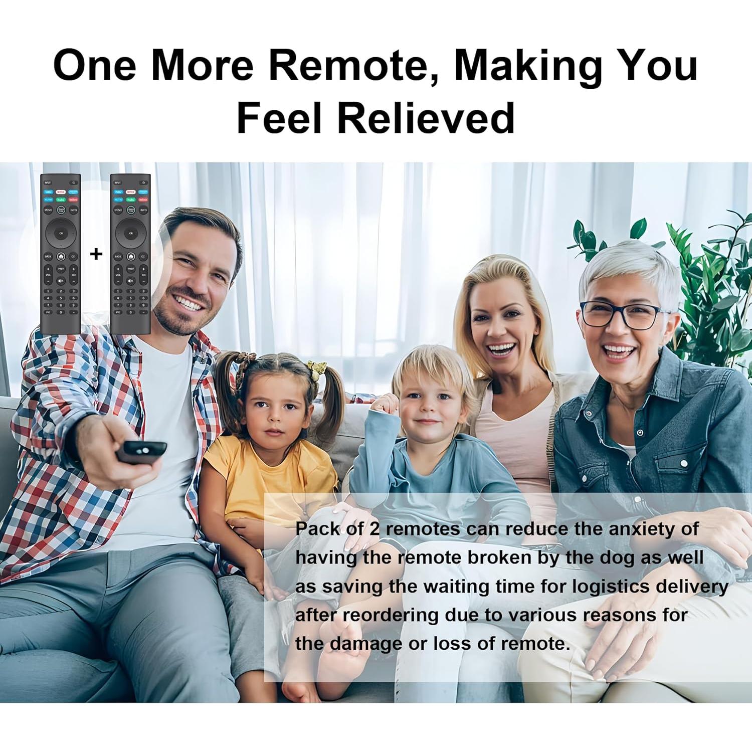 【Pack of 2】 New Universal Remote for VIZIO All LED LCD HD 4K UHD HDR Smartcast 3D Smart TVs Replacement for Vizio-Smart-TV-Remote with 6 Shortcut Buttons for Vizio Smart TVs(D/E/M/P/PX/V/OLED-Series)