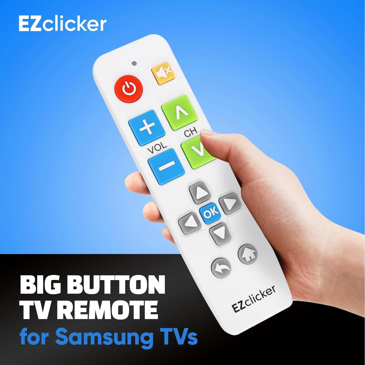 Control Remoto Samsung Blanco Botón Grande Fácil Uso