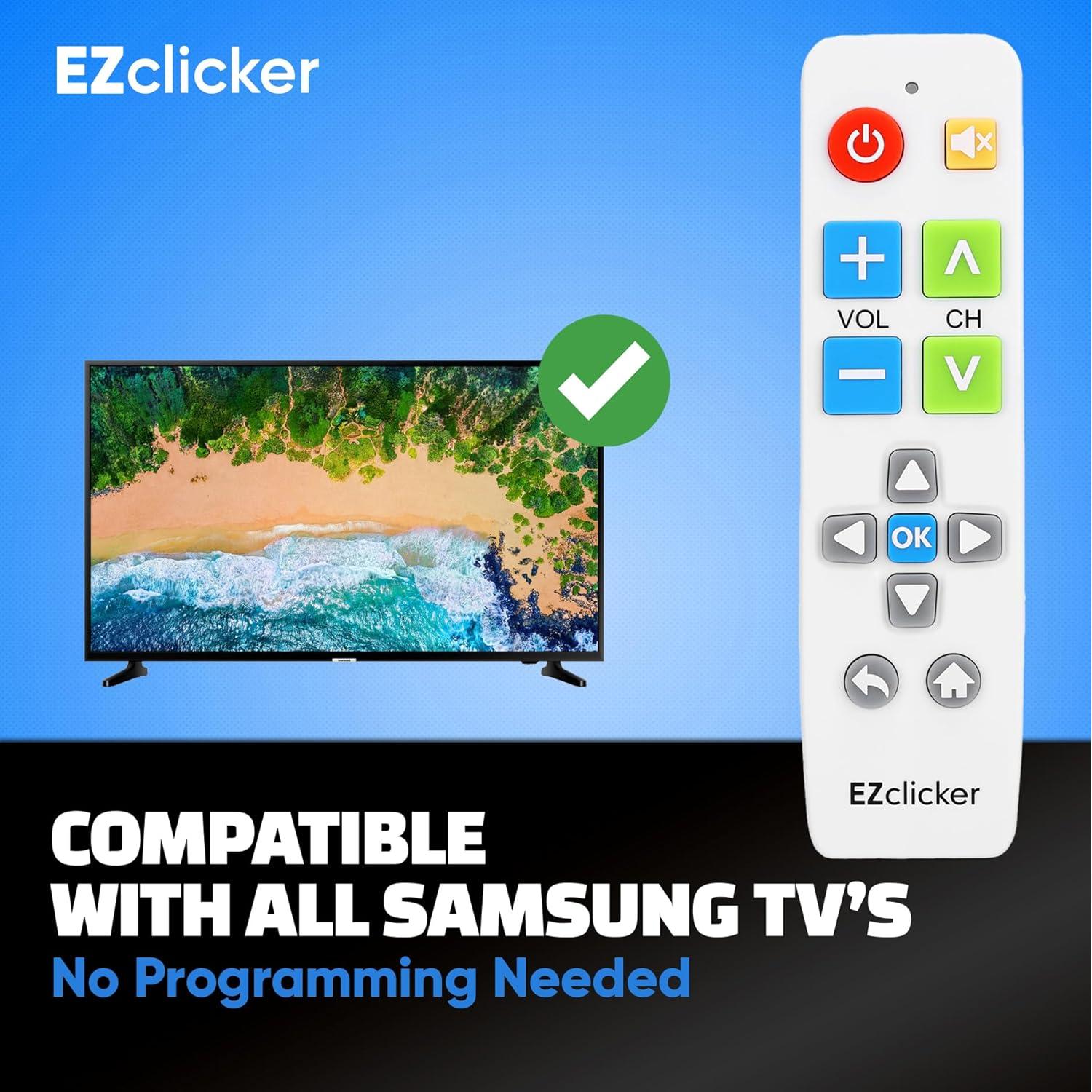 Control Remoto Samsung Blanco Botón Grande Fácil Uso