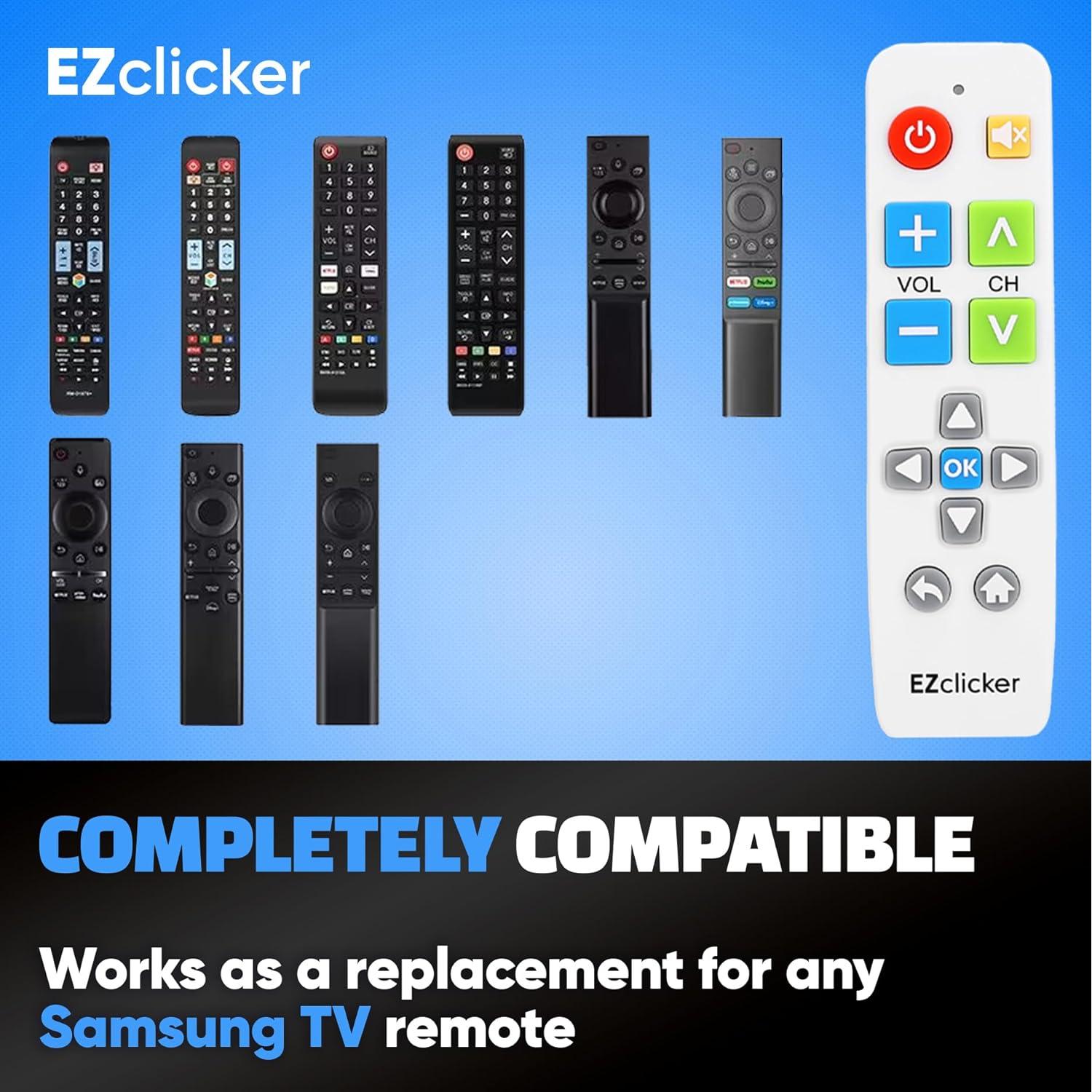 Control Remoto Samsung Blanco Botón Grande Fácil Uso