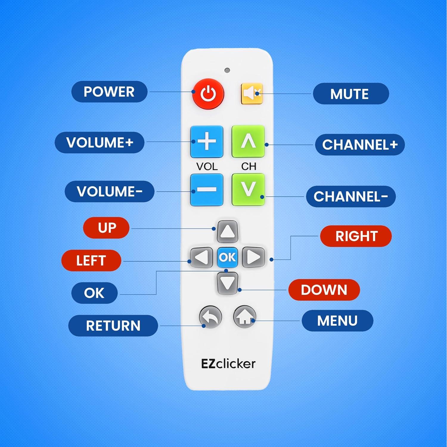 Control Remoto Samsung Blanco Botón Grande Fácil Uso