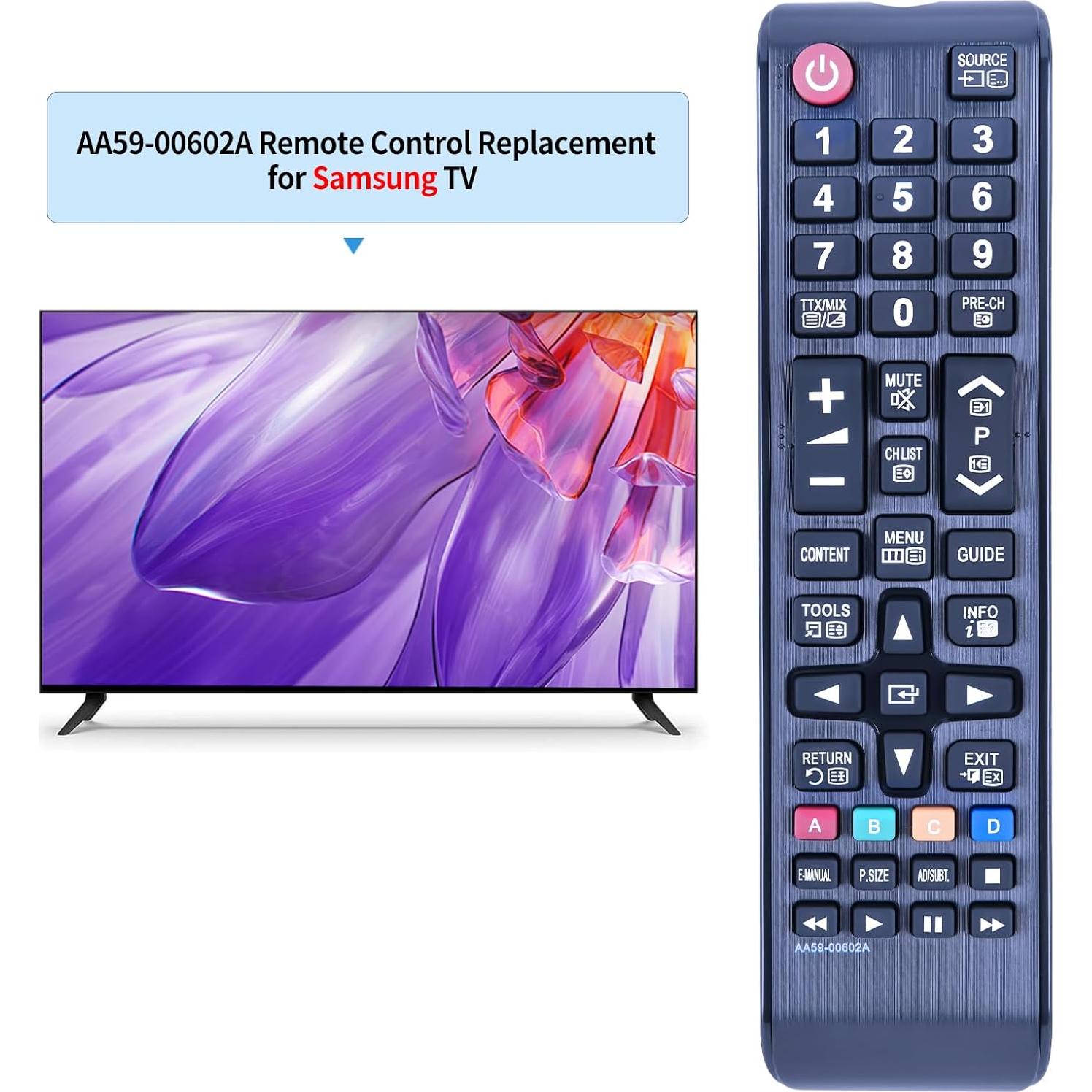 New AA59-00602A Replacement Remote fit for Samsung TV AA59-00600A AA59-00743A AA59-00619A AA59-00622A AA59-00617A UE32EH5000 UE32EH5000K UE32EH5000W UE40EH5000W UE26EH4000W UE32EH4000W LT23A750ND