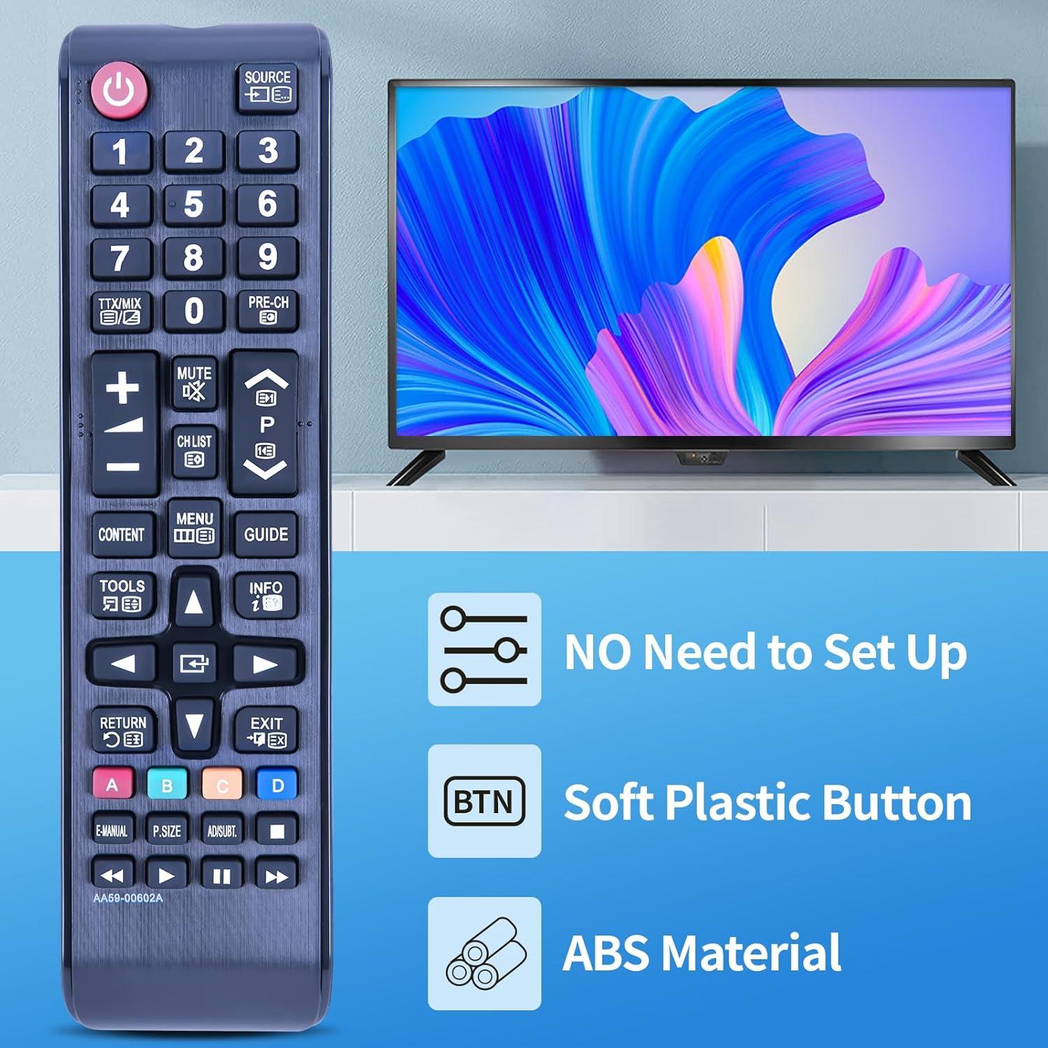 New AA59-00602A Replacement Remote fit for Samsung TV AA59-00600A AA59-00743A AA59-00619A AA59-00622A AA59-00617A UE32EH5000 UE32EH5000K UE32EH5000W UE40EH5000W UE26EH4000W UE32EH4000W LT23A750ND