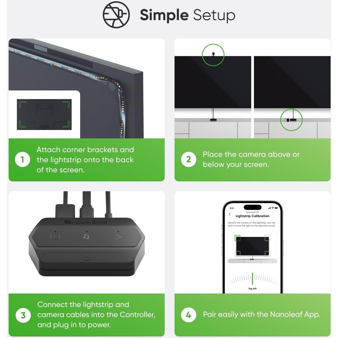 Nanoleaf 4D - Retroiluminación LED para TV hasta 216 cm