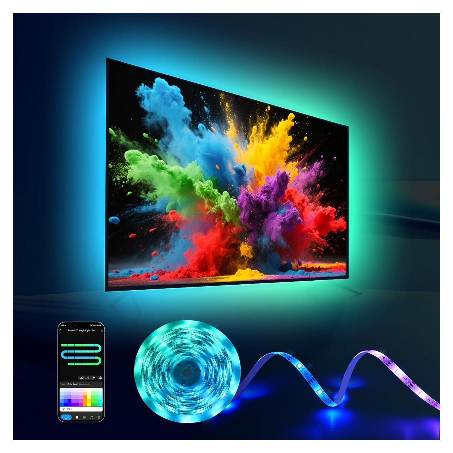 Tira de Luz LED RGB 3m SUNLINKCO para TV 32-43" Control APP