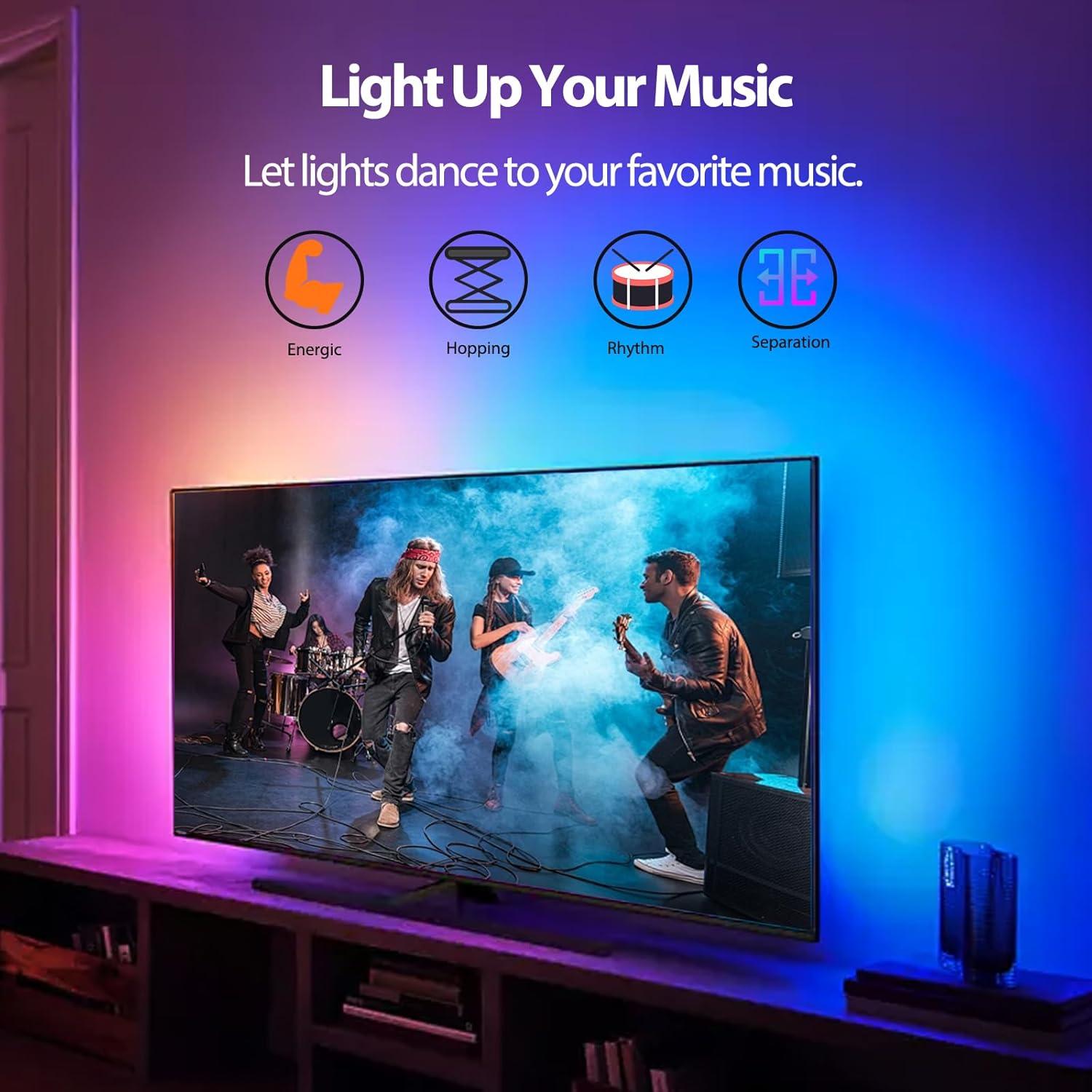 Fondo de luz LED DTQJ 5m RGBIC para TV 55-70" con APP