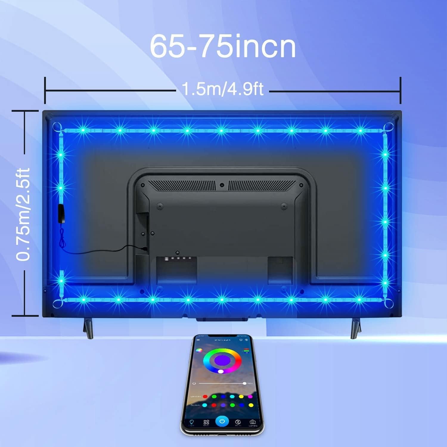 Luces LED PHOPOLLO para TV 15 pies RGB Bluetooth USB