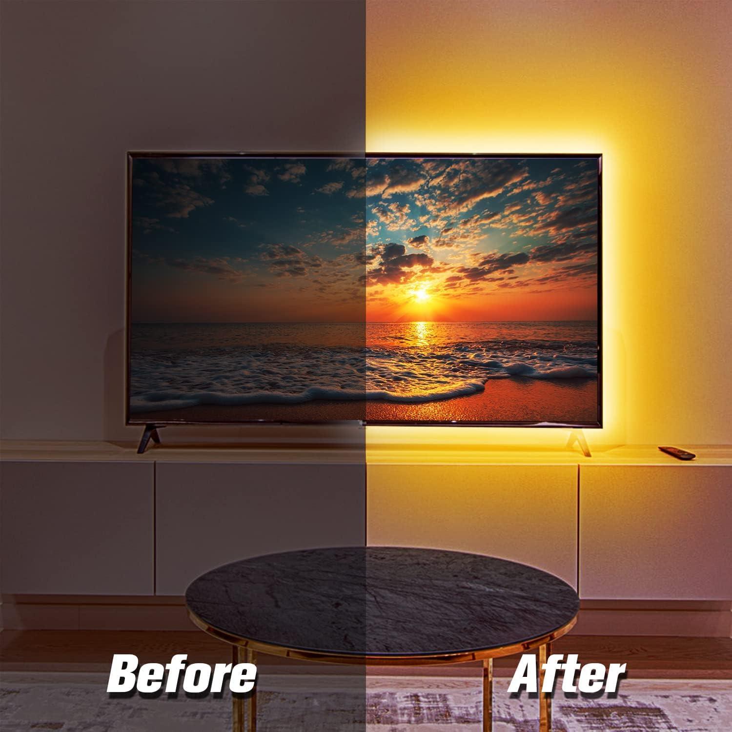 Luces LED PHOPOLLO para TV 15 pies RGB Bluetooth USB