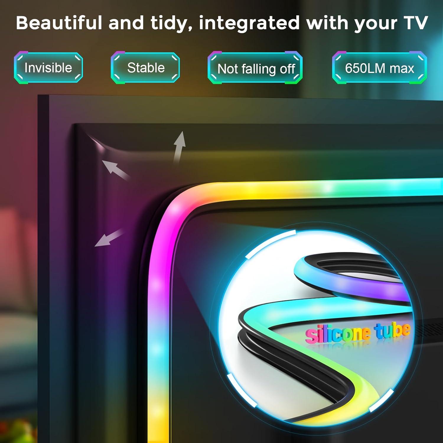 LightingWill Luz LED Retroiluminación TV 3.8m RGB 4K para 55-65"