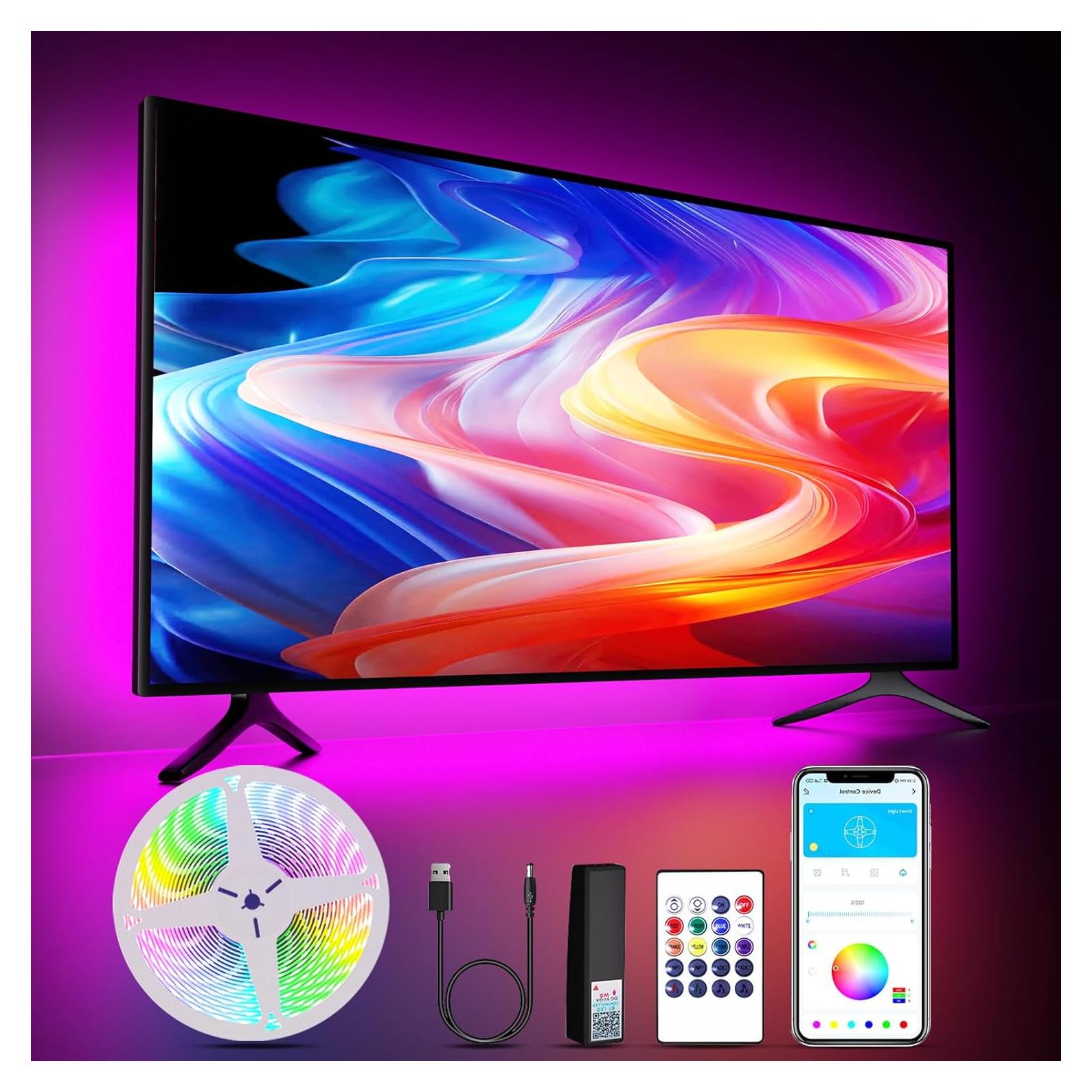 Luces LED VOLIVO 4.57m RGB para TV 45-65" con control remoto