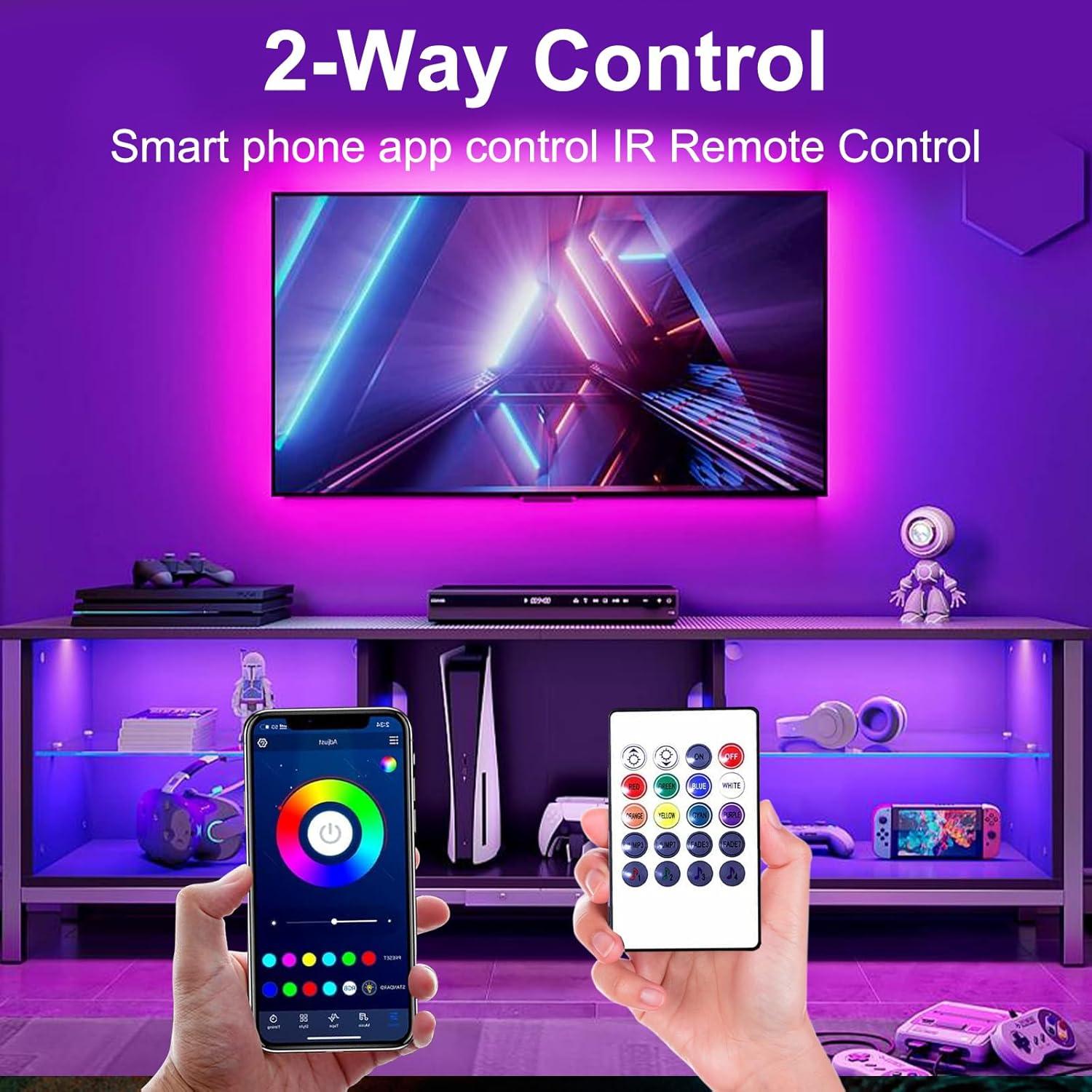 Luces LED VOLIVO 4.57m RGB para TV 45-65" con control remoto