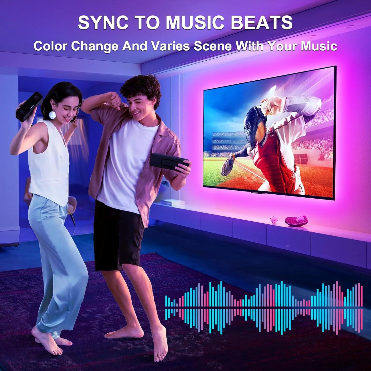 Luces LED VOLIVO 4.57m RGB para TV 45-65" con control remoto