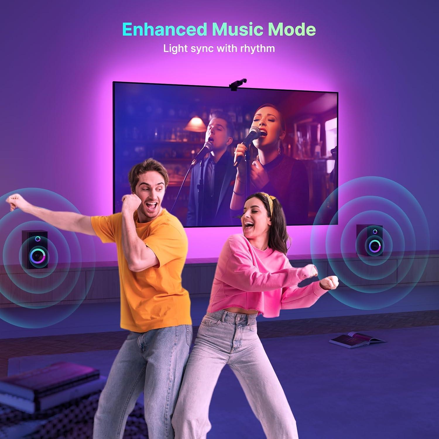 Luz LED Inmersiva para TV Deerdance 4.5m RGB Control App