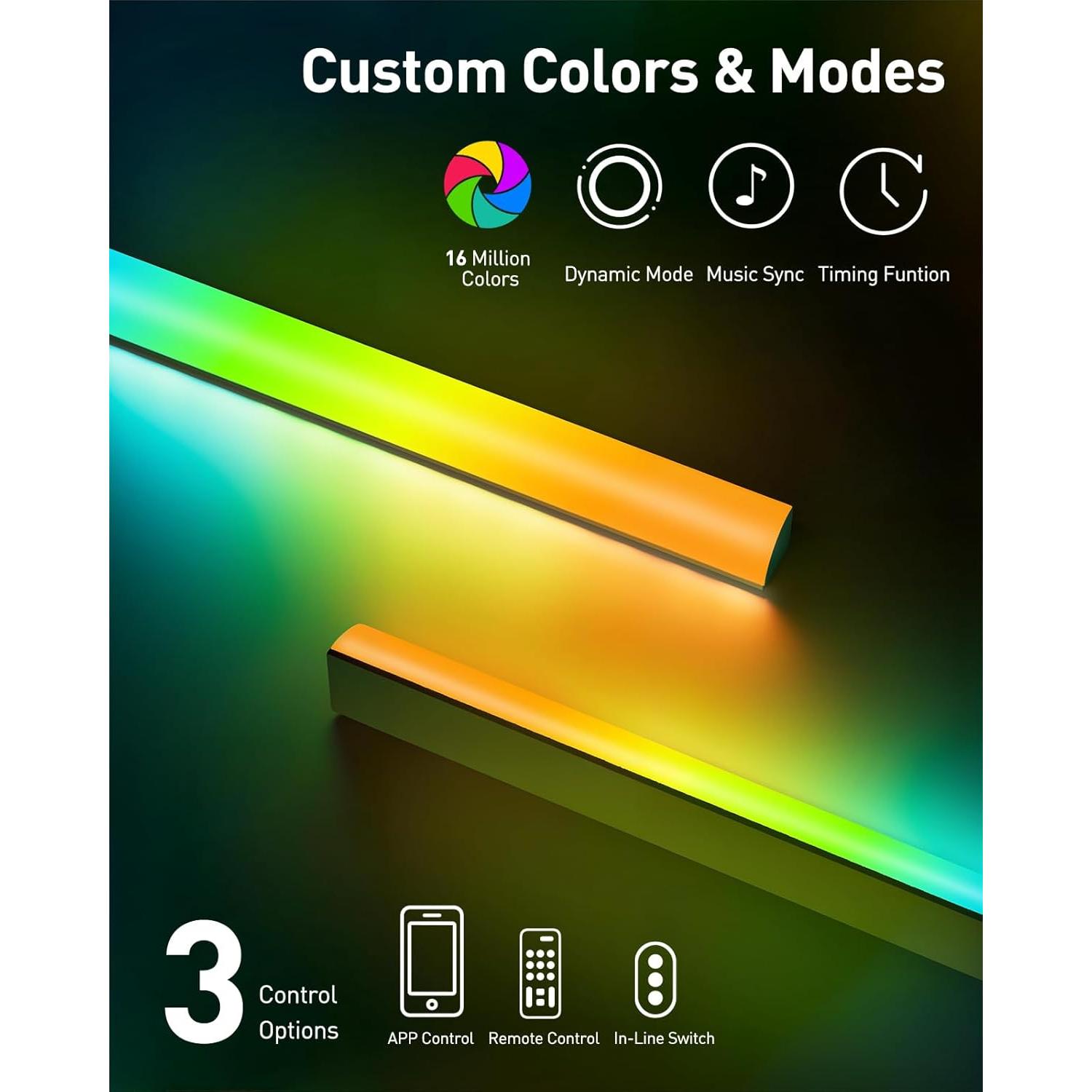 Soporte de Pared para TV Perlegear PGMF20 con Luces LED 26-65"