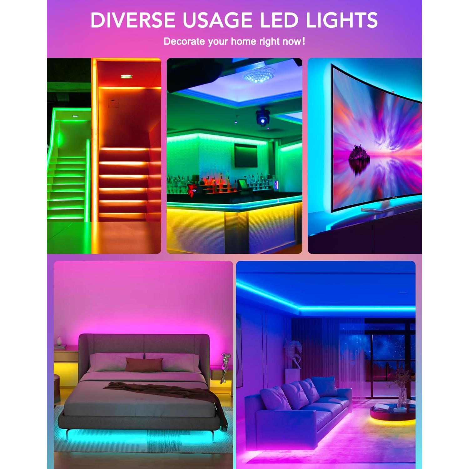 Luces LED MATICOD 5m RGB para TV 140-178cm Control APP