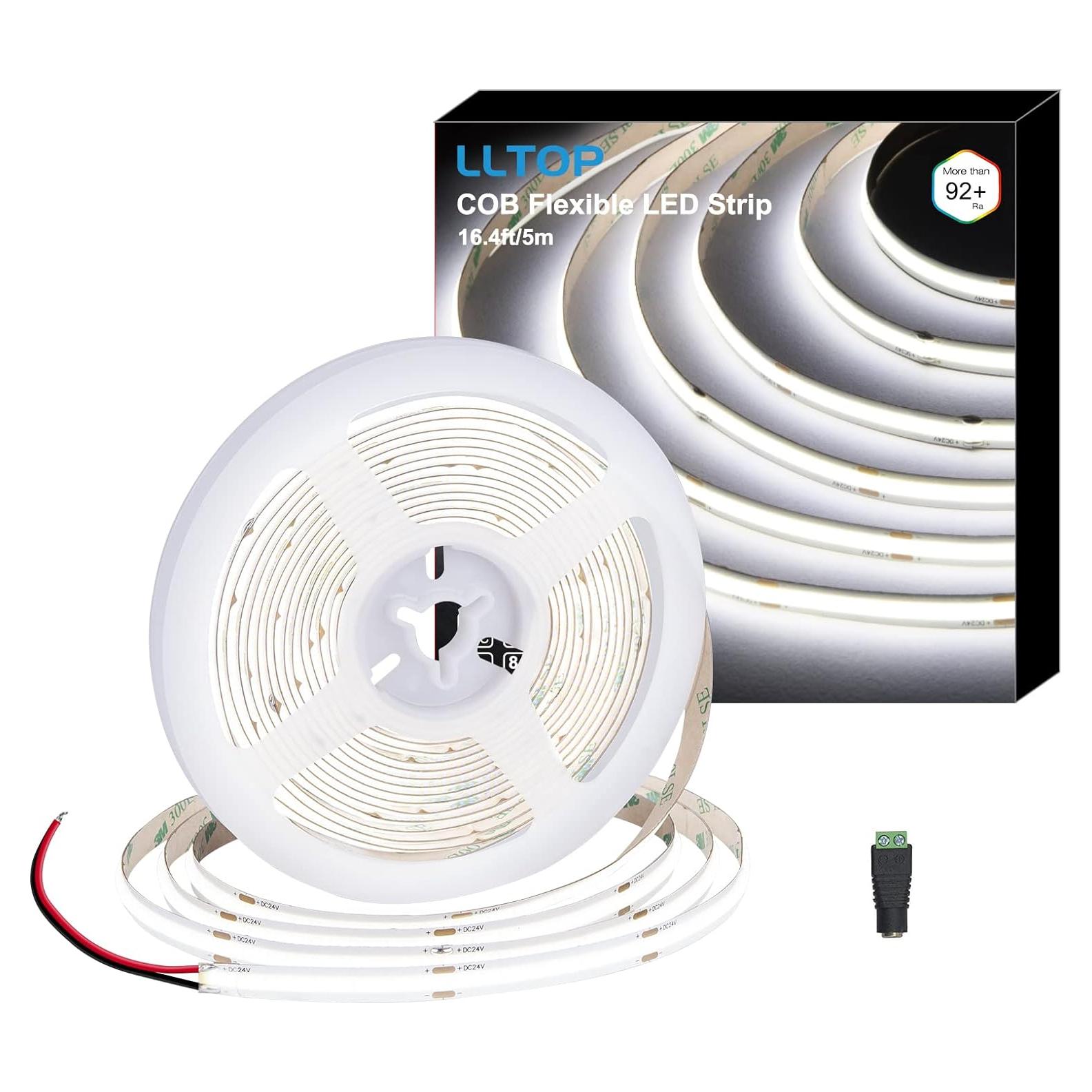 Tira de luces LED COB 5m 6000K LLTOP flexible cortable