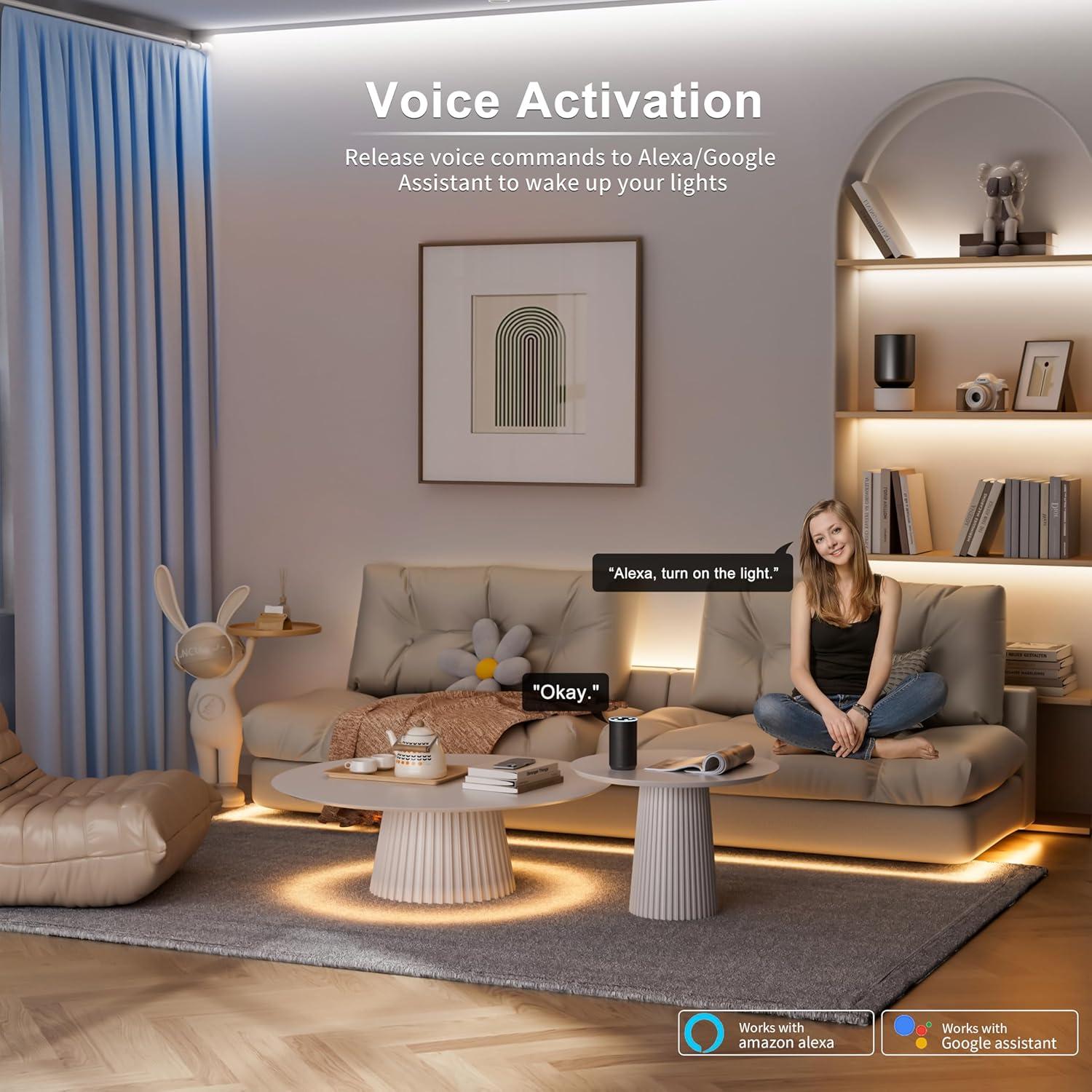 Tira LED COB MIWISE 6.1m 2700K-6500K Regulable con Control Remoto