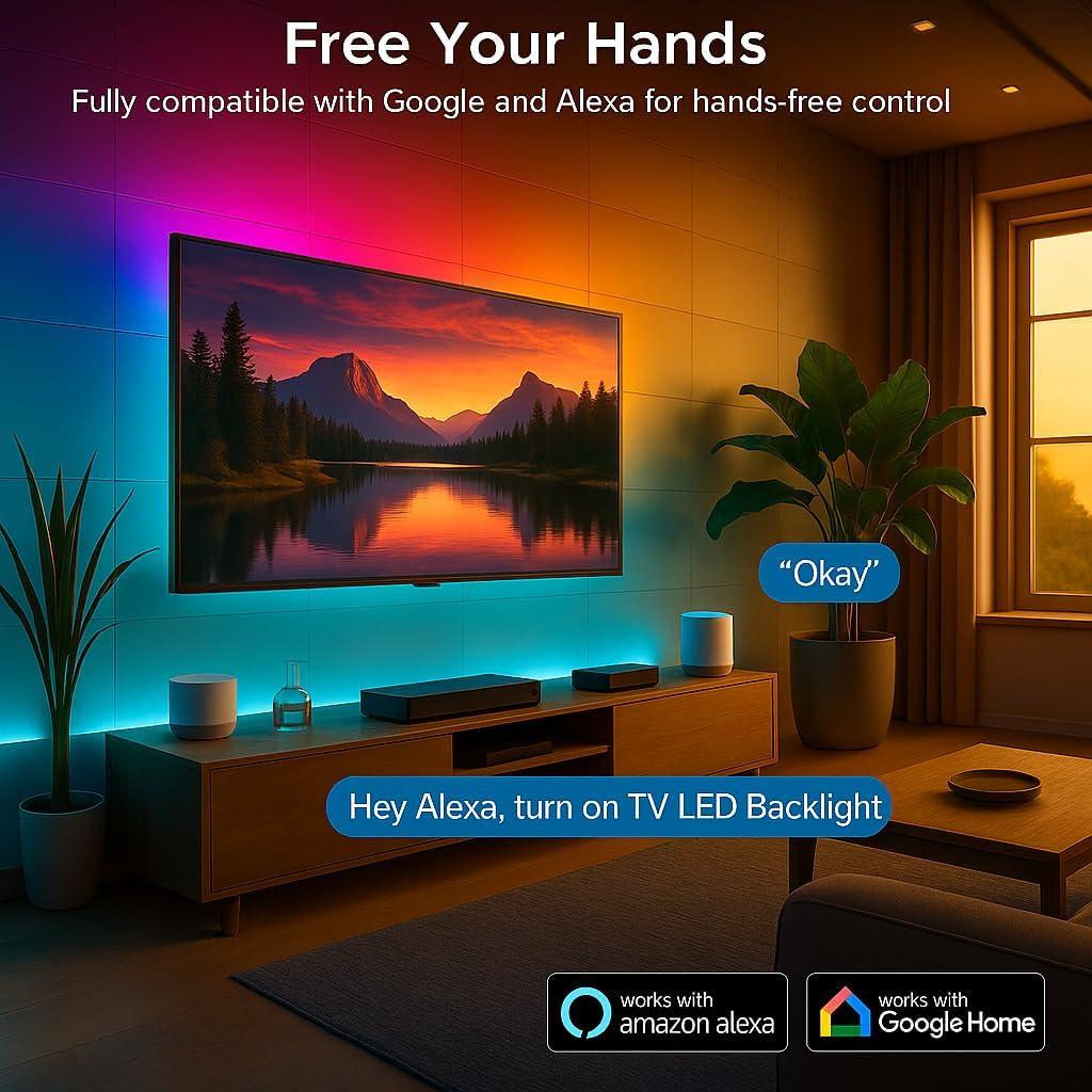 Tira de Luz LED 3.0m inShareplus para TV 32-43" Control WiFi