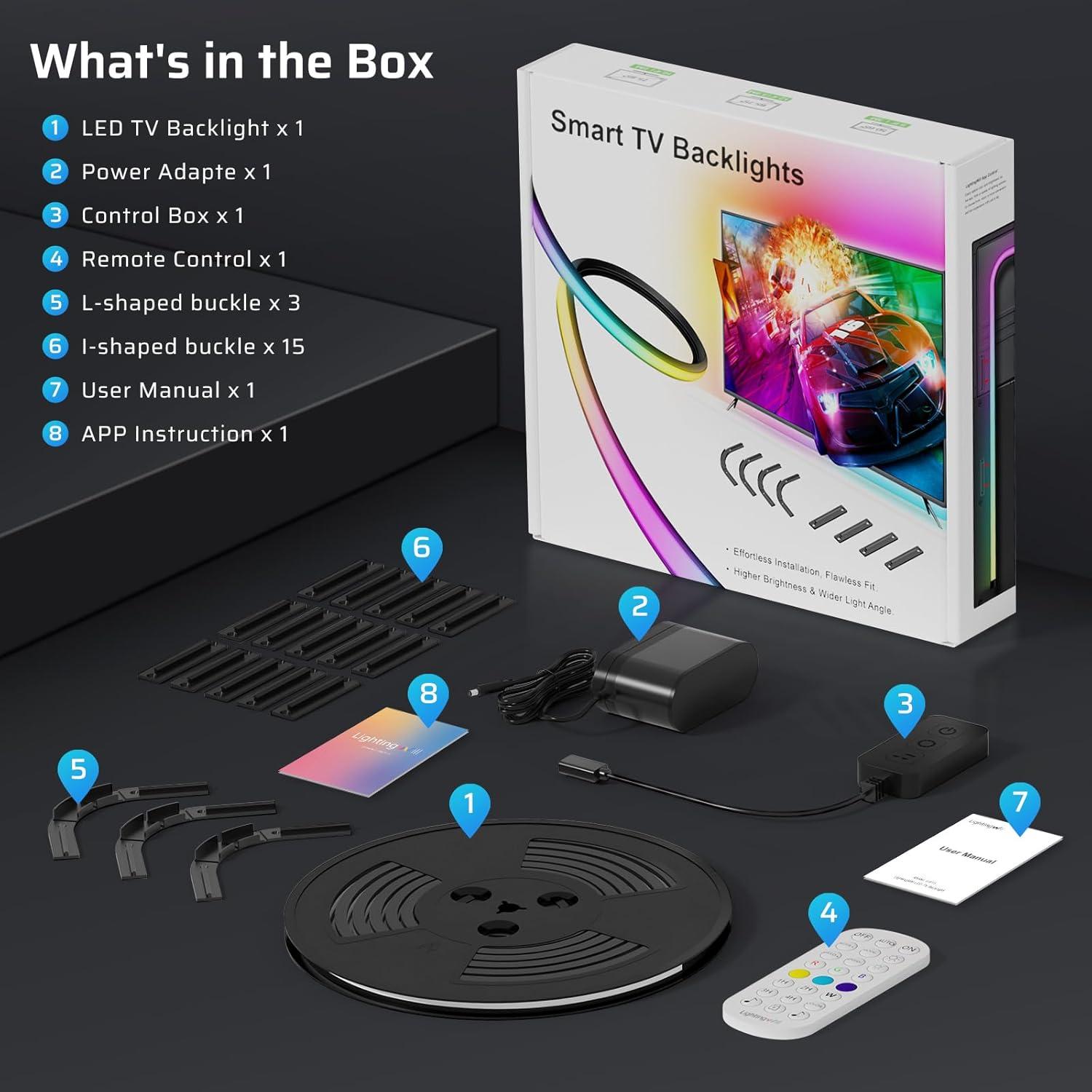 Tira de Luz LED 3.0m inShareplus para TV 32-43" Control WiFi