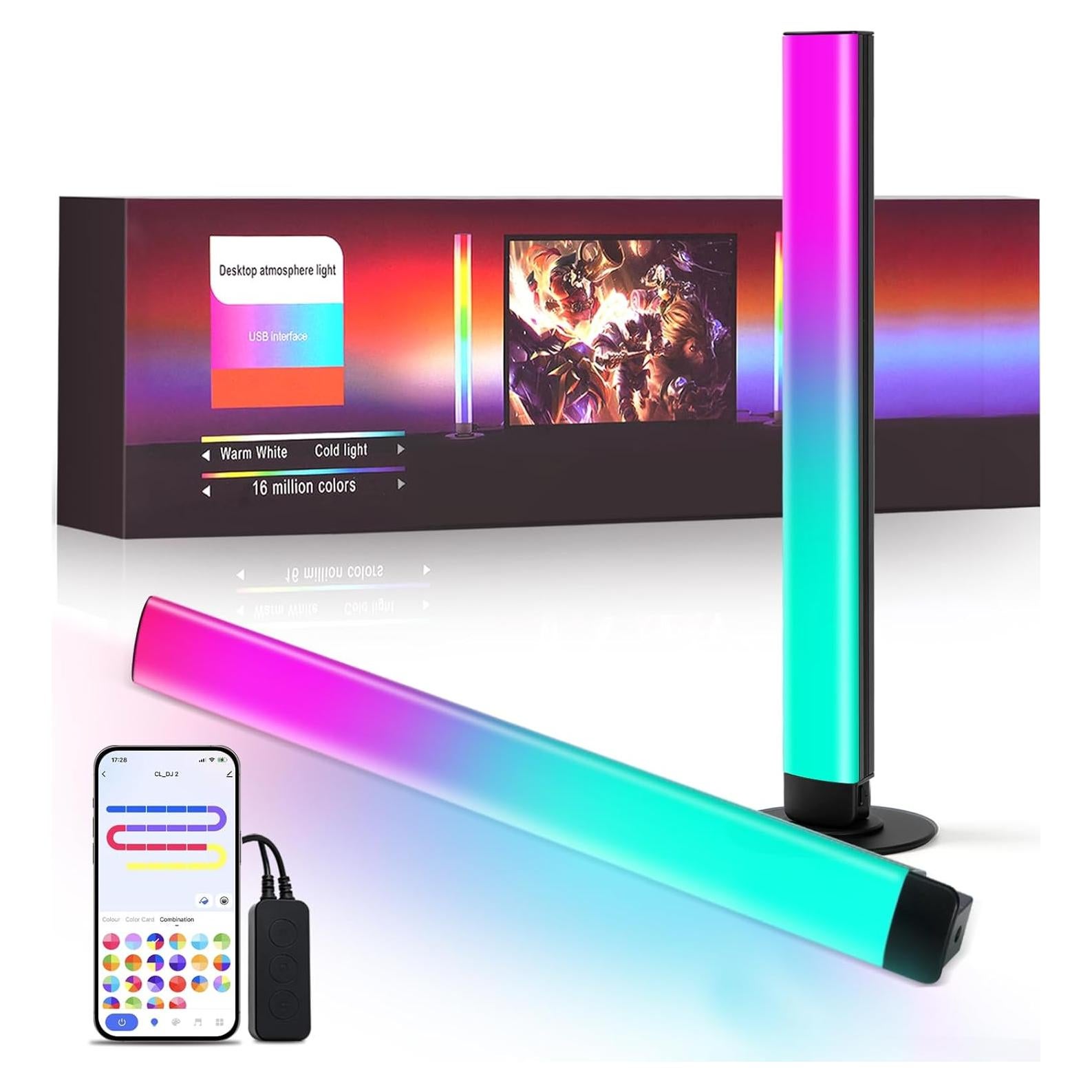 Barras de Luz LED RGB+IC SUNLINKCO 38 cm Control APP y Voz