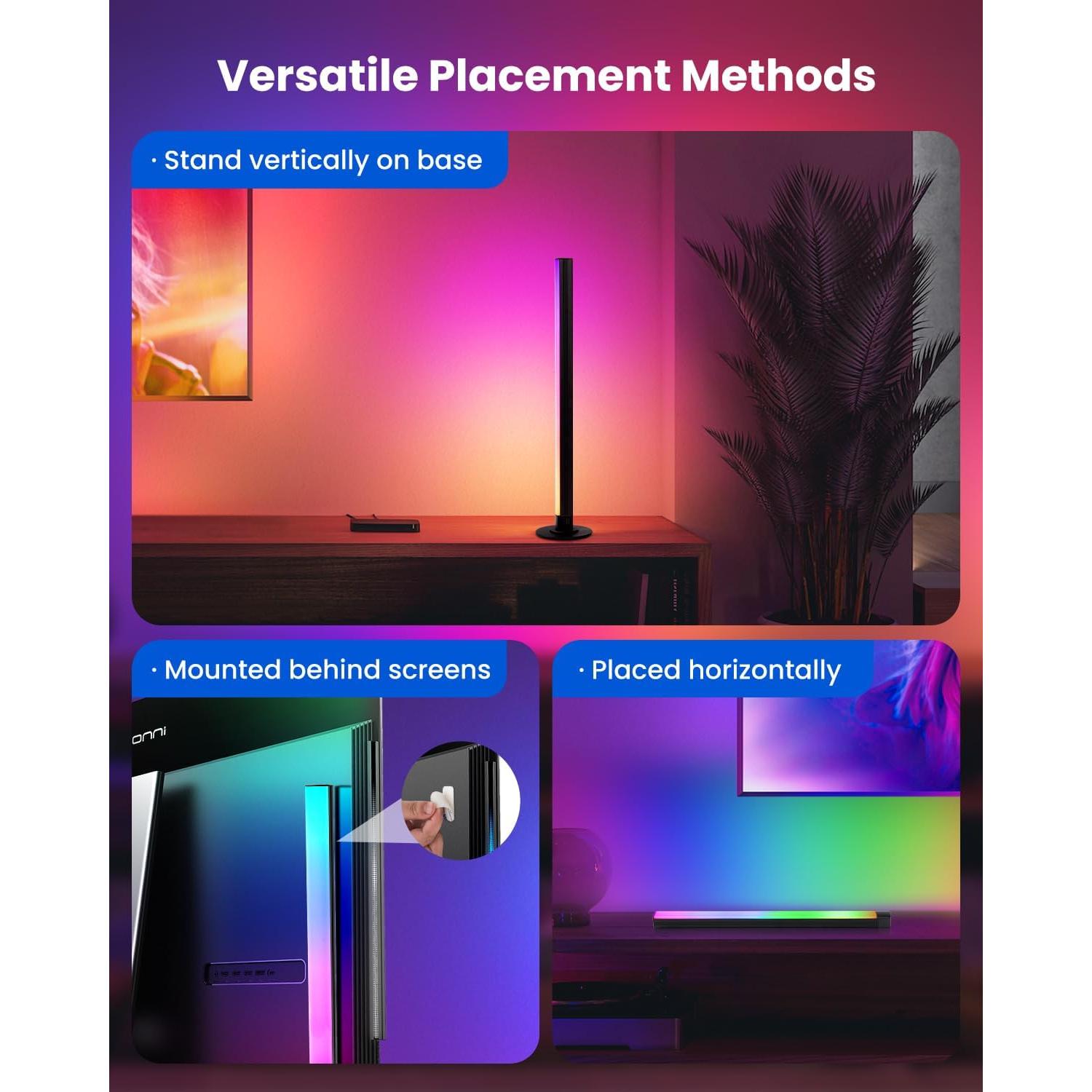 Barras de Luz LED RGB+IC SUNLINKCO 38 cm Control APP y Voz