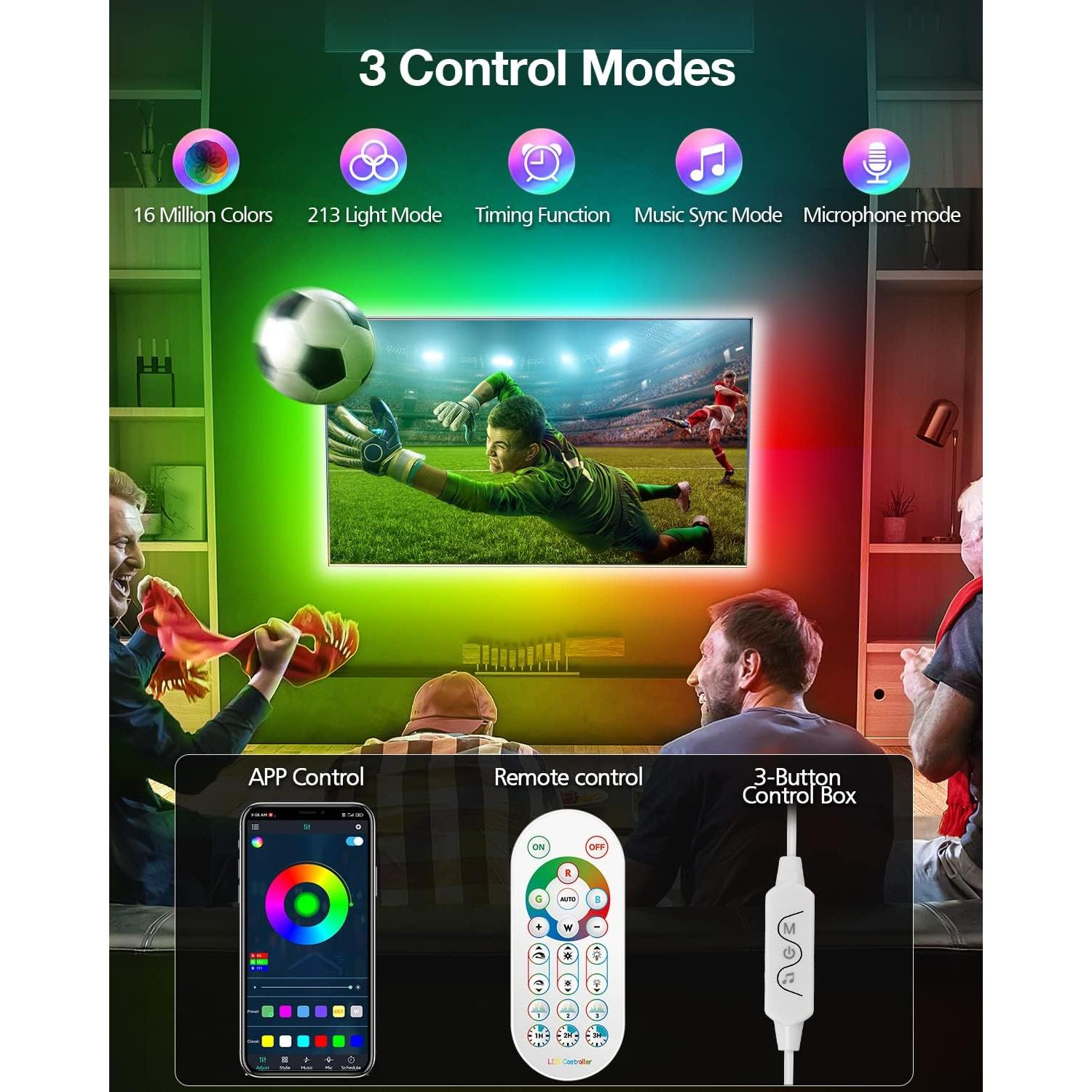 Tira de Luz LED RGBIC 5M Daymeet para TV 32-75" Multicolor