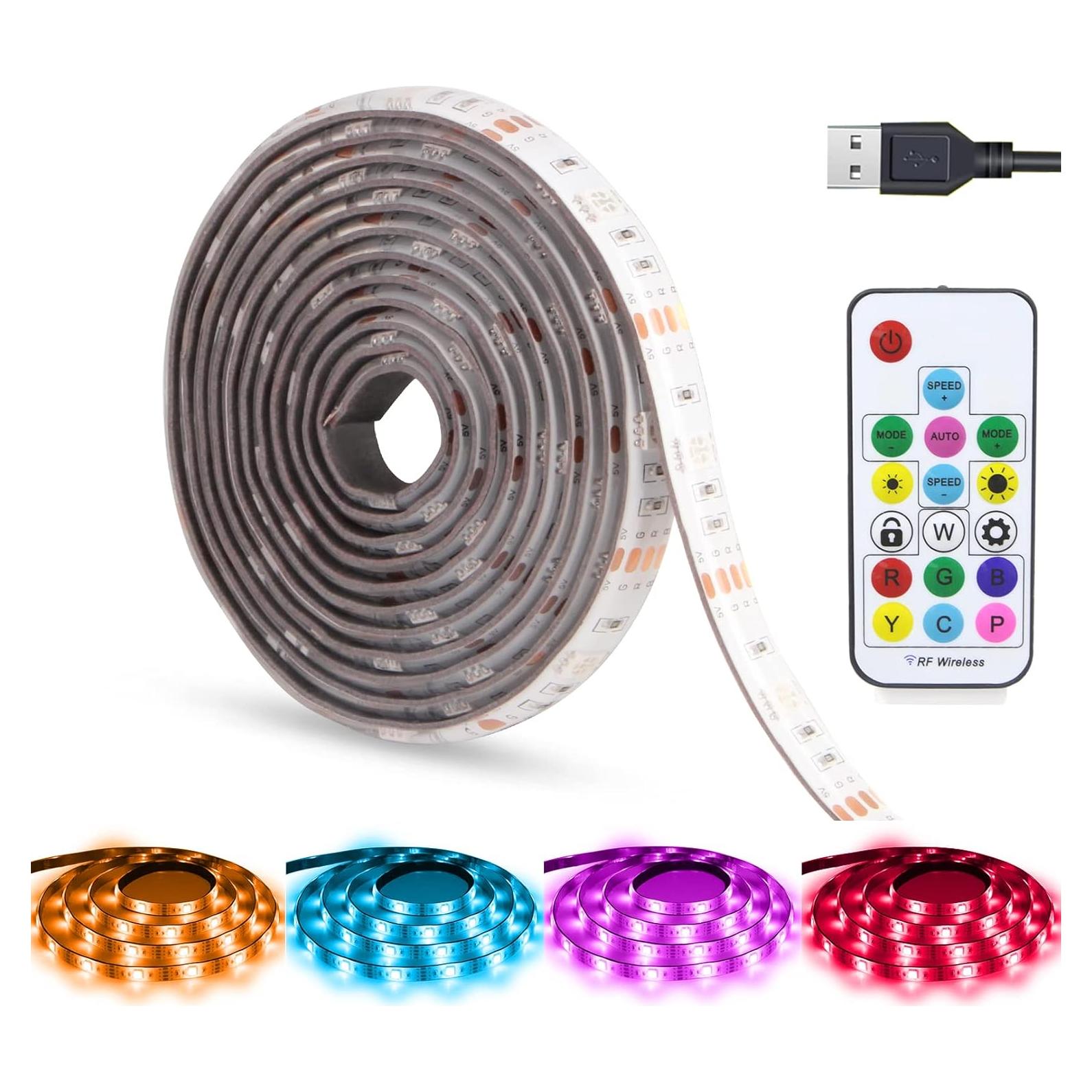 Tira de luces LED RGB 2M abtong con control remoto RF