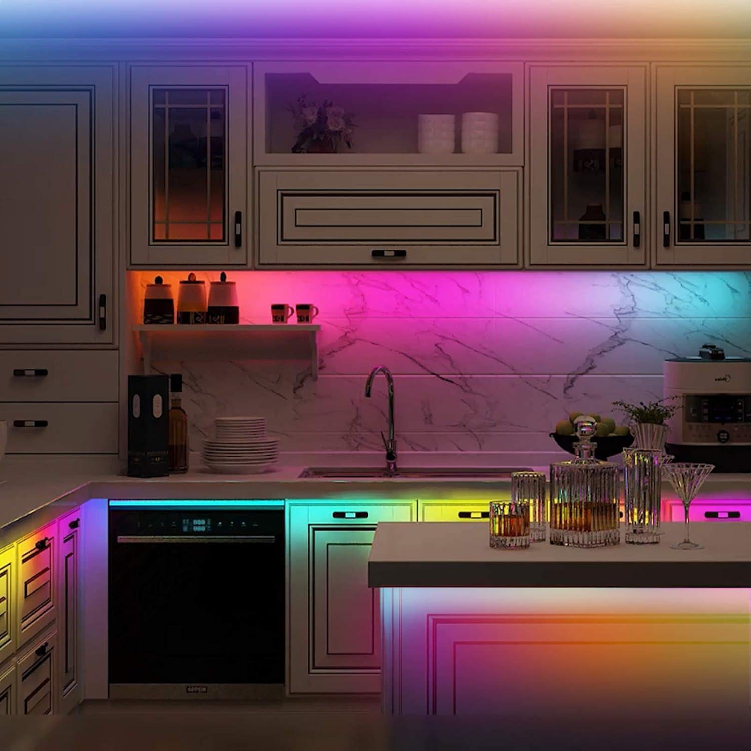 Tira de luces LED RGB 2M abtong con control remoto RF