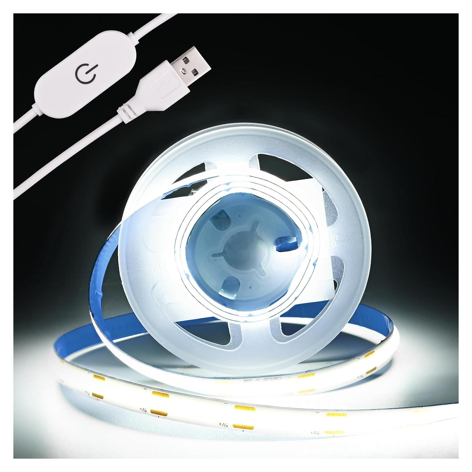 Tira de luz LED COB 1m TUNICHX 320 LEDs USB 6500K