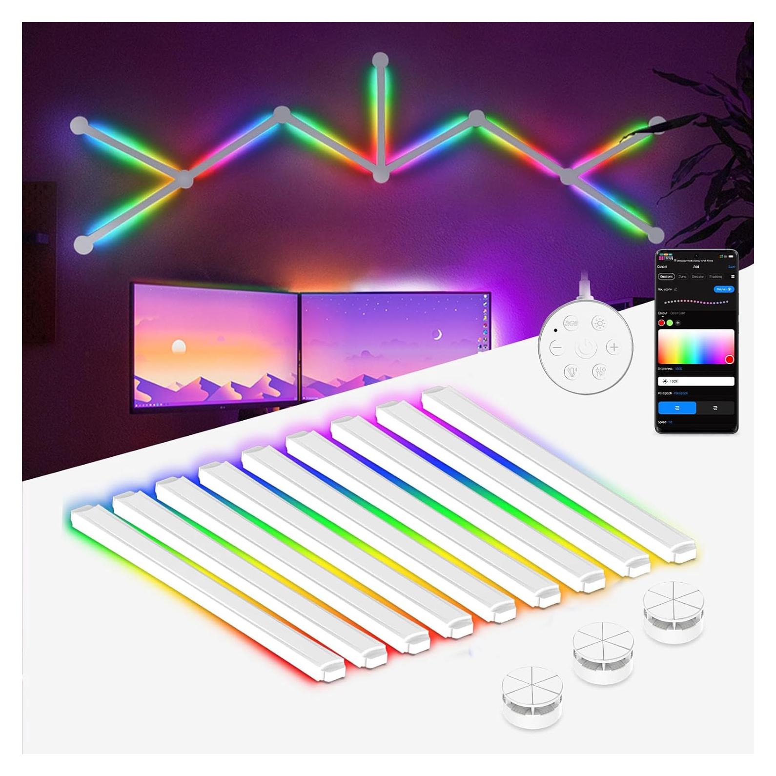 Barra de Luz LED Inteligente TSOCOS-PJD 9 Piezas RGB 16M Colores