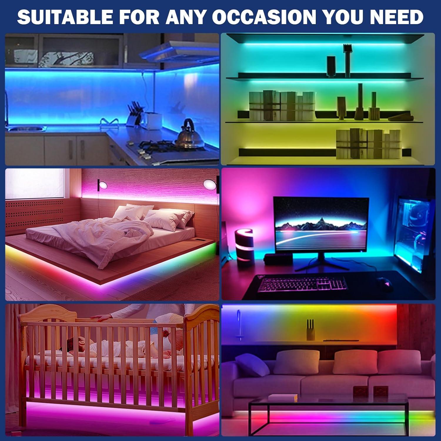 Tira de Luz LED RGB 10M HUEMIHUI con Control Remoto IR