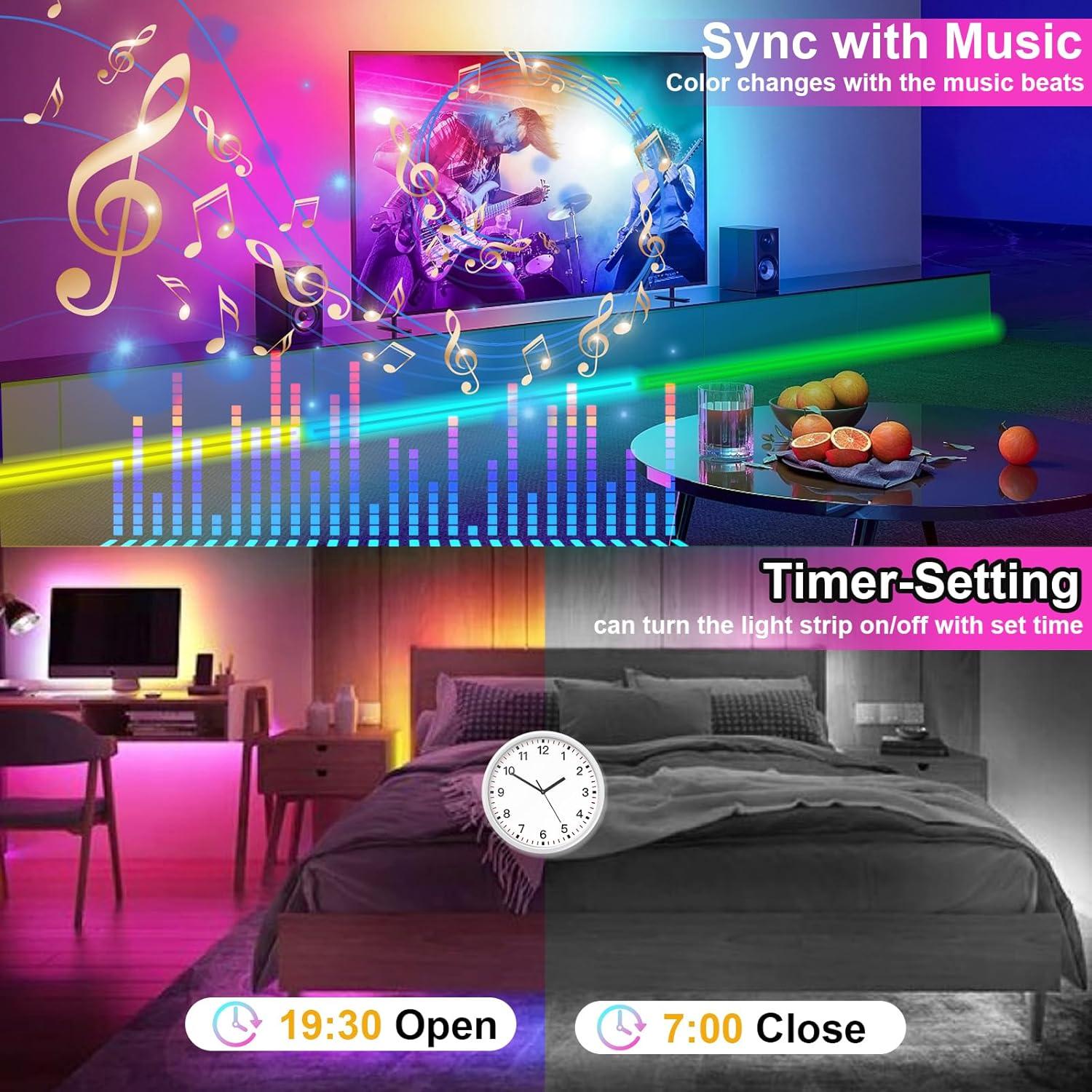 Luz de tira LED RGB INDARUN 10m 720 LEDs 24V Control APP