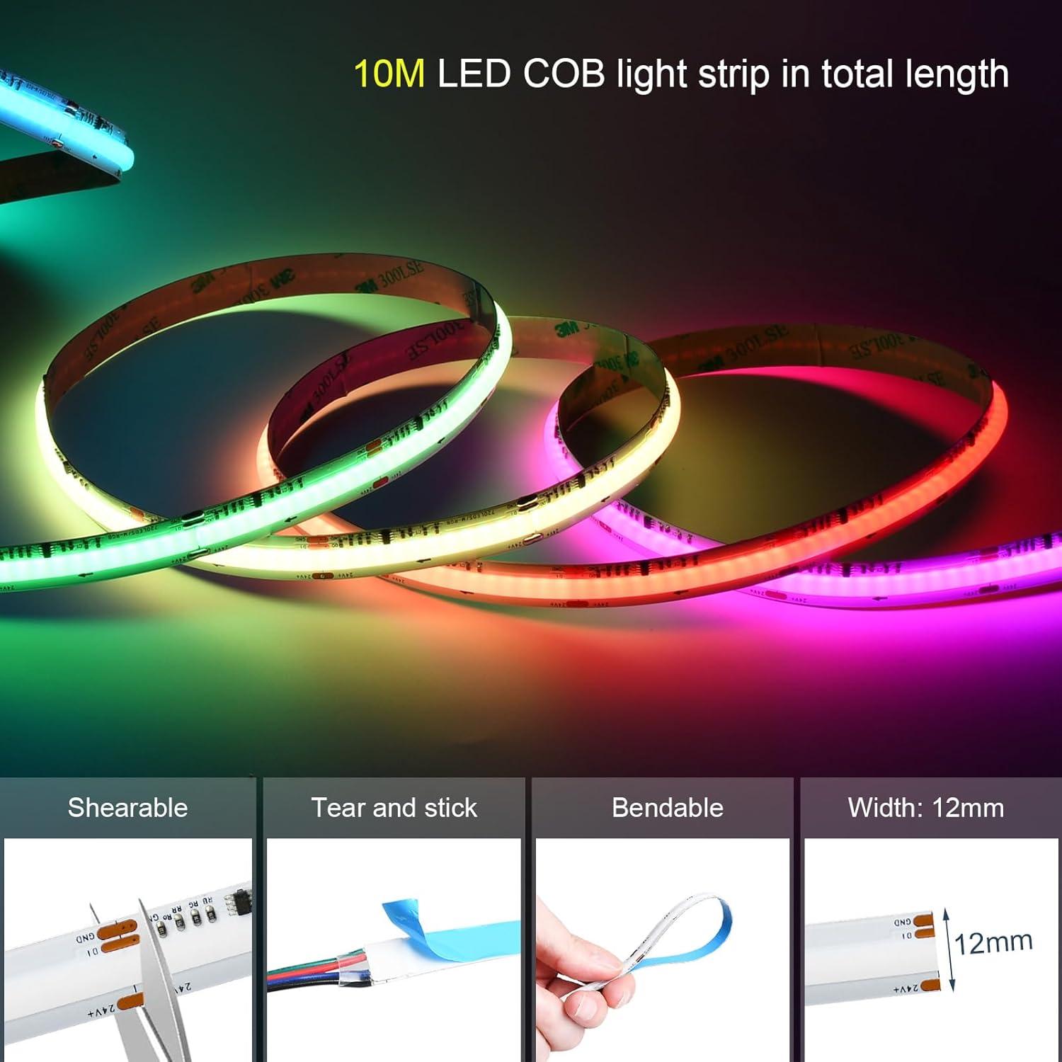 Luz de tira LED RGB INDARUN 10m 720 LEDs 24V Control APP