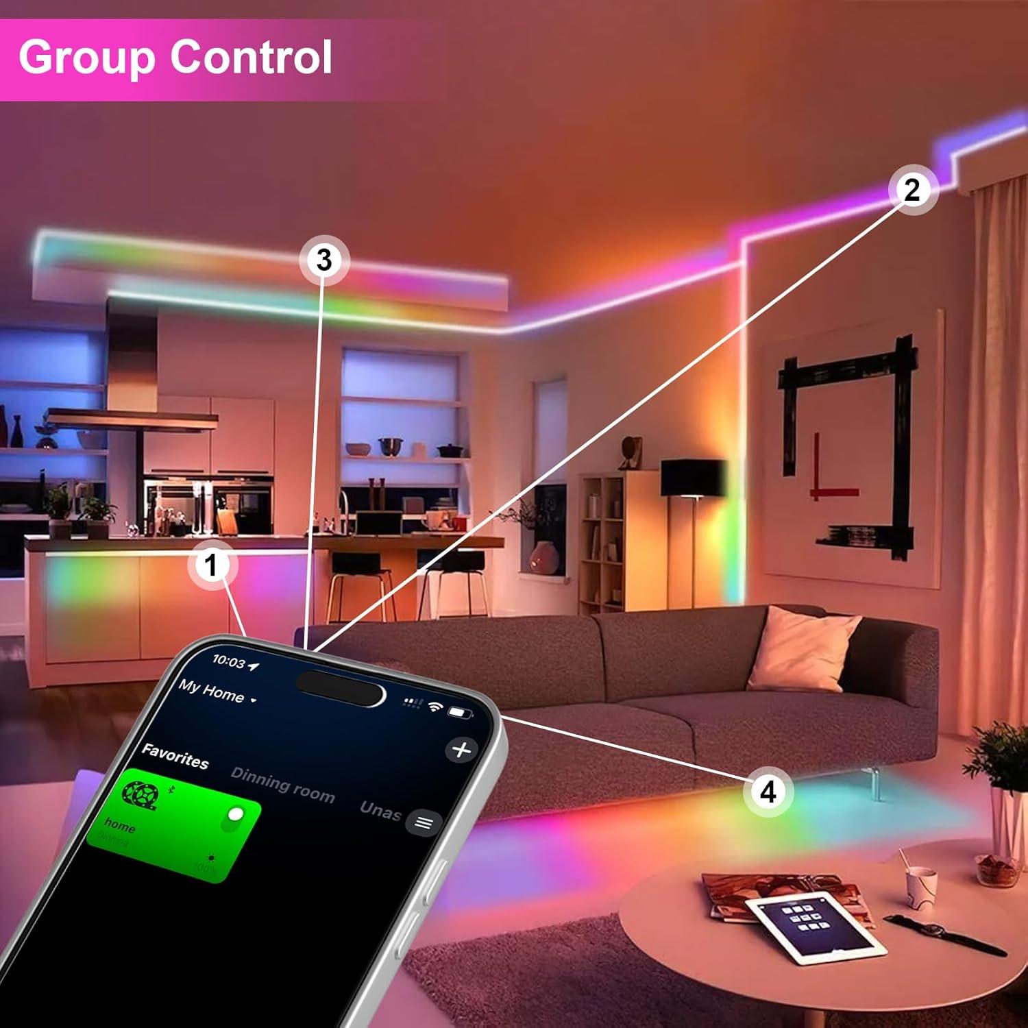 Luz de tira LED RGB INDARUN 10m 720 LEDs 24V Control APP