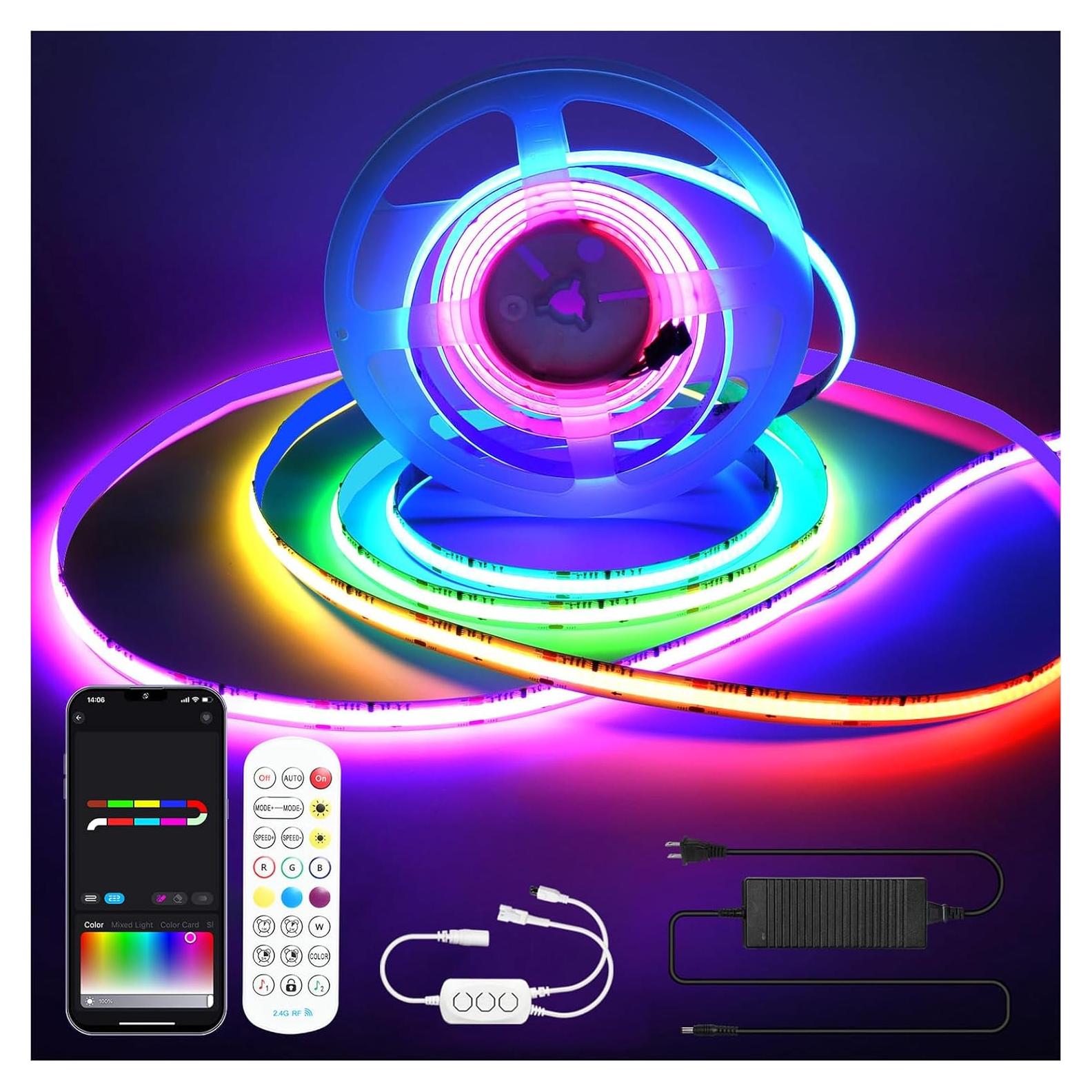 Tira LED COB RGBW Sumaote 5m 784 LEDs/m Control APP