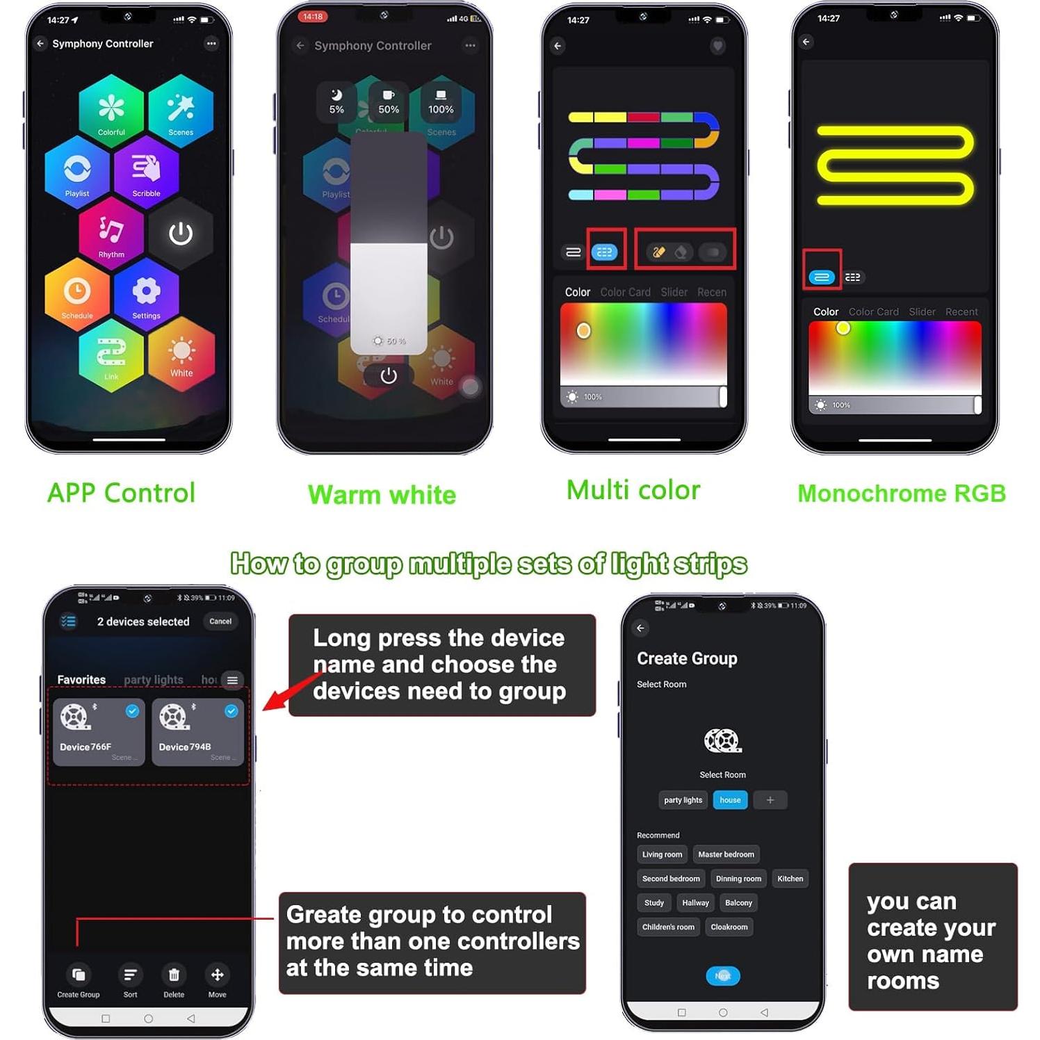 Tira LED COB RGBW Sumaote 5m 784 LEDs/m Control APP