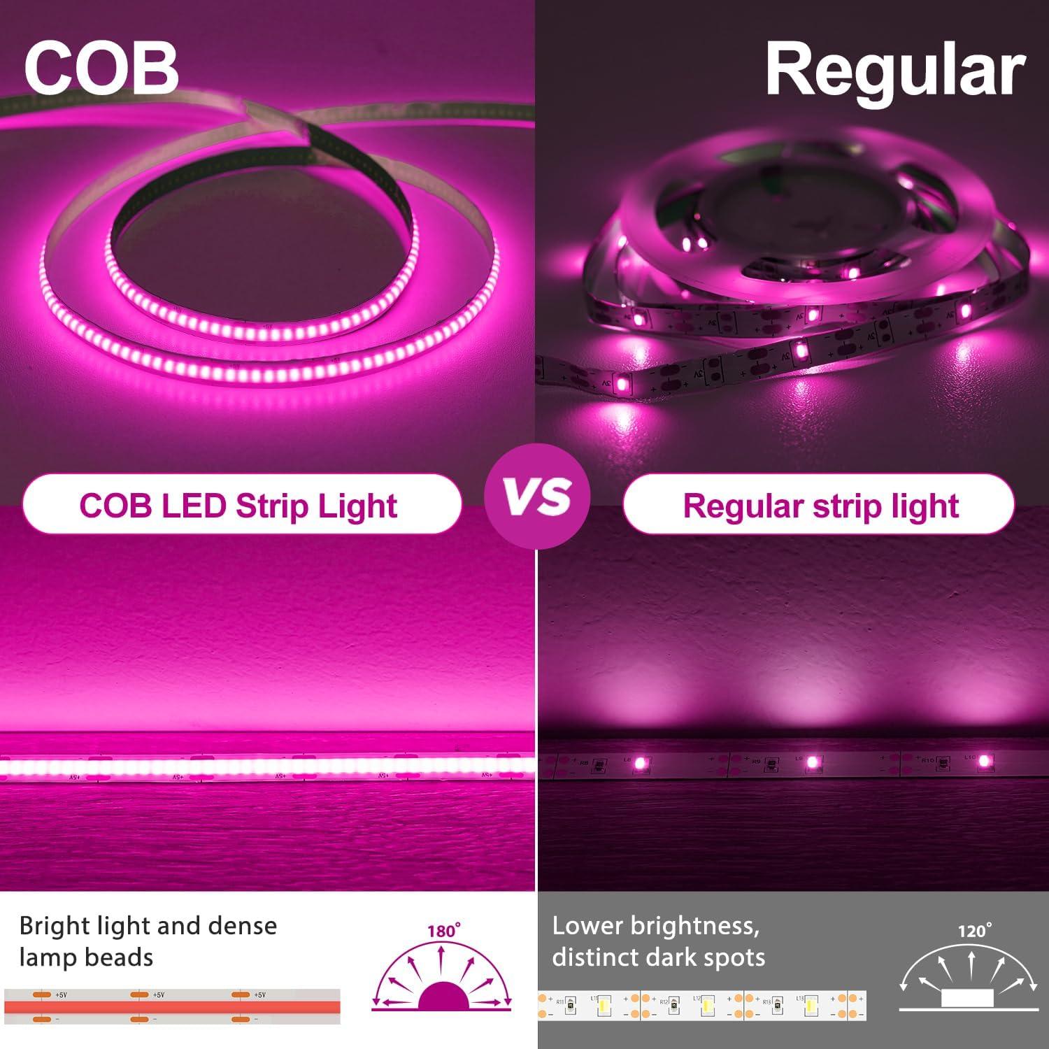 Luz de tira LED COB OMIKA Rosa 2.00m 640LED Inalámbrica