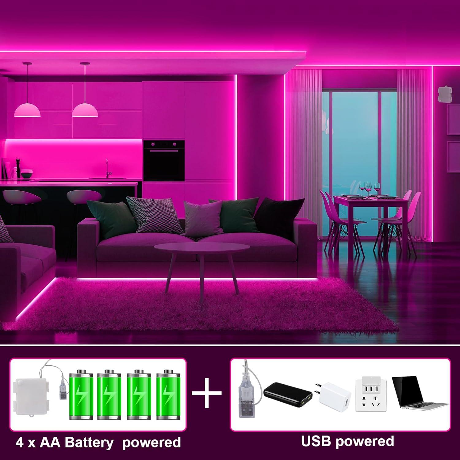 Luz de tira LED COB OMIKA Rosa 2.00m 640LED Inalámbrica