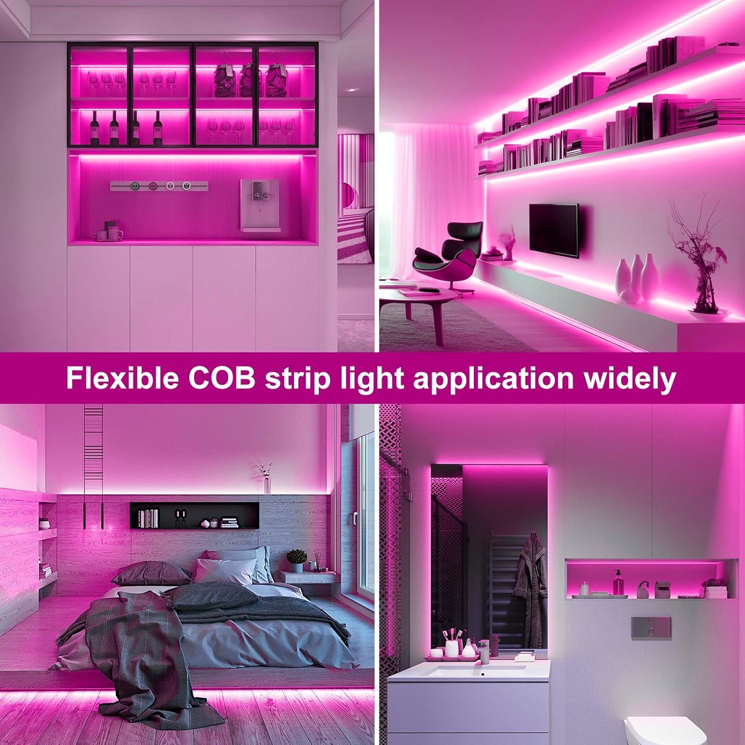 Luz de tira LED COB OMIKA Rosa 2.00m 640LED Inalámbrica